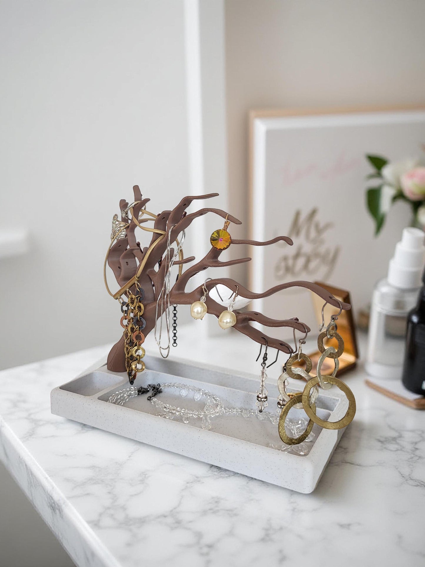 Jewelry Organizer, Earing Rack, Necklace holder, Teenage Girl Gift, Bracelet Stand, Bonsai Tree Ornament Stand for Rings, Jewelry Tree Stand