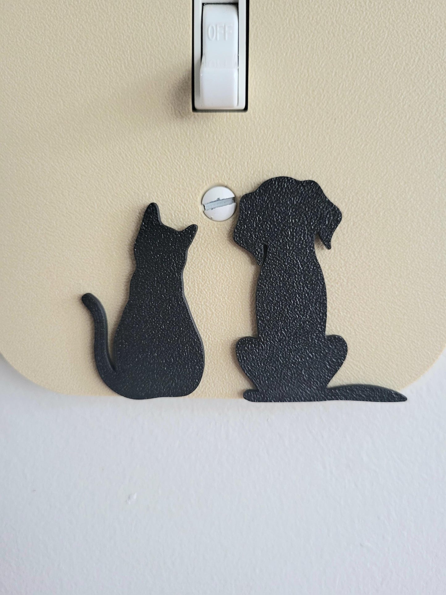 Dog and Cat Together Light Switch Cover – Cute Pet Wall Plate for Animal Lovers, Unique Switch Plate Design, Home Decor, Kitten Dog Light Switch