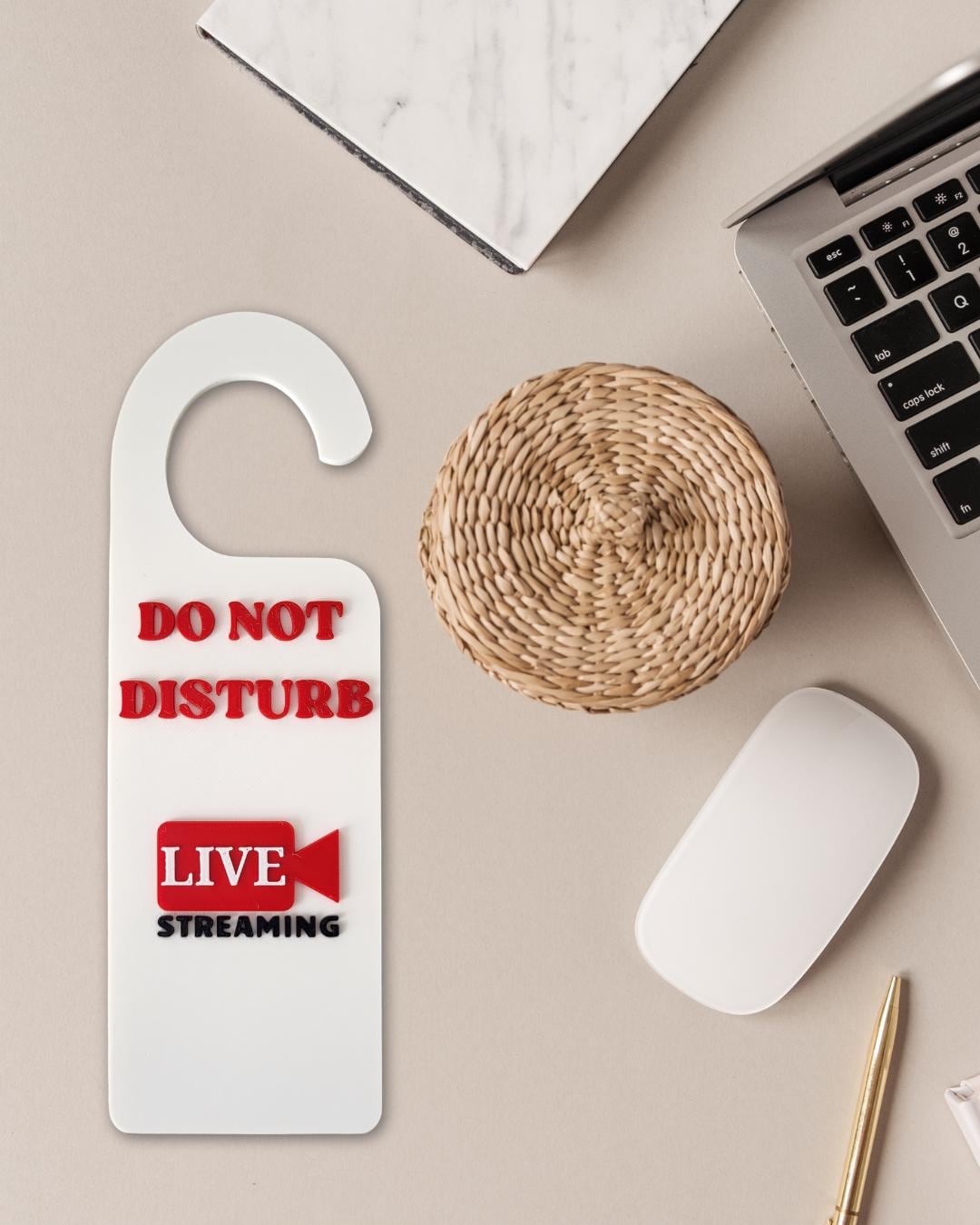 Do Not Disturb Door Hanger – Live Streaming in Progress, Door Handle Sign, Office Door Signs, Office & Home Workspace Sign, Home Office
