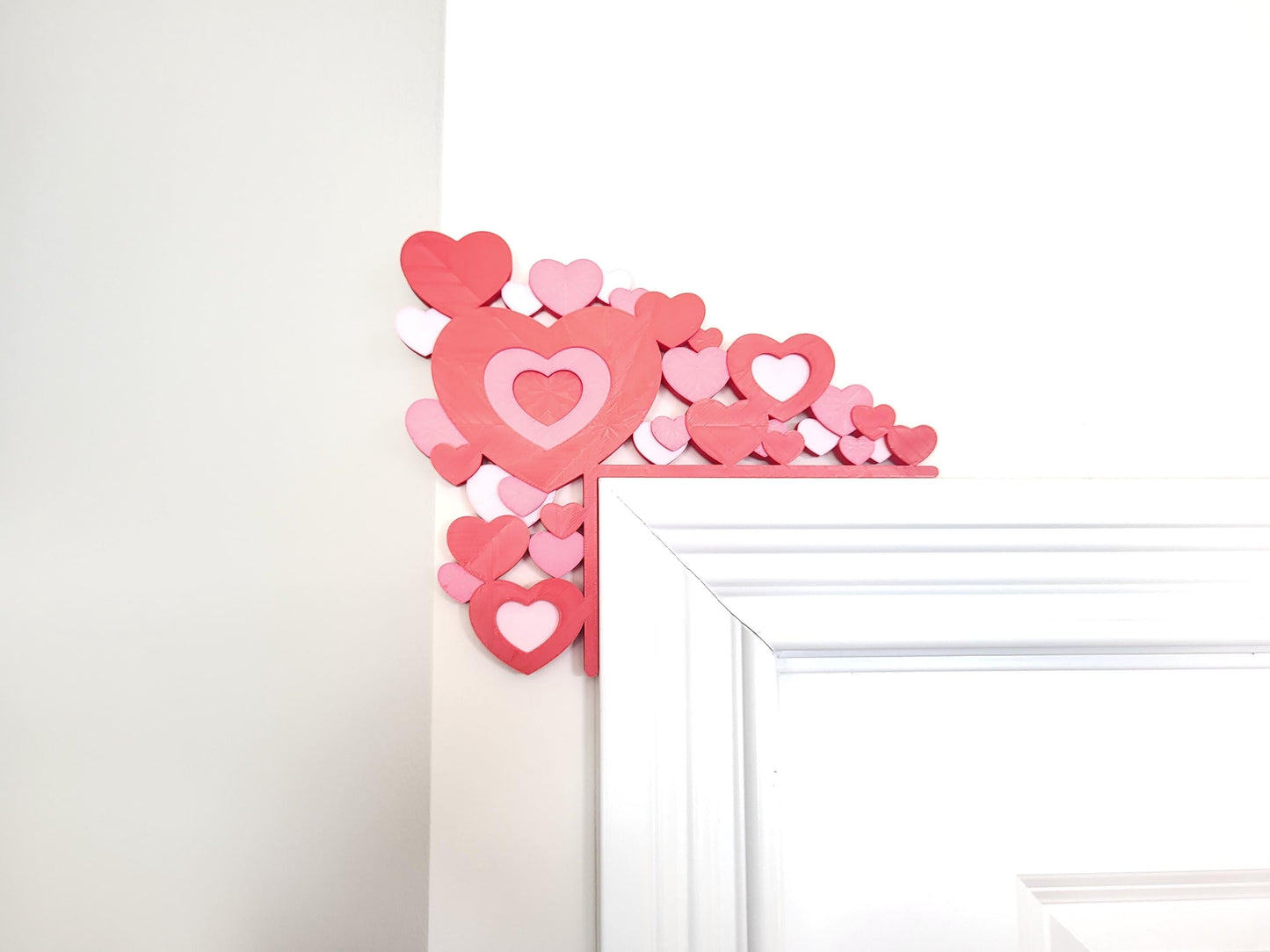 3 Colors Hearts Door Topper - Valentine’s Day Door Corner, Valentine's Decor, Seasonal Decor, Valentines Day Themed Decor, Home Decor