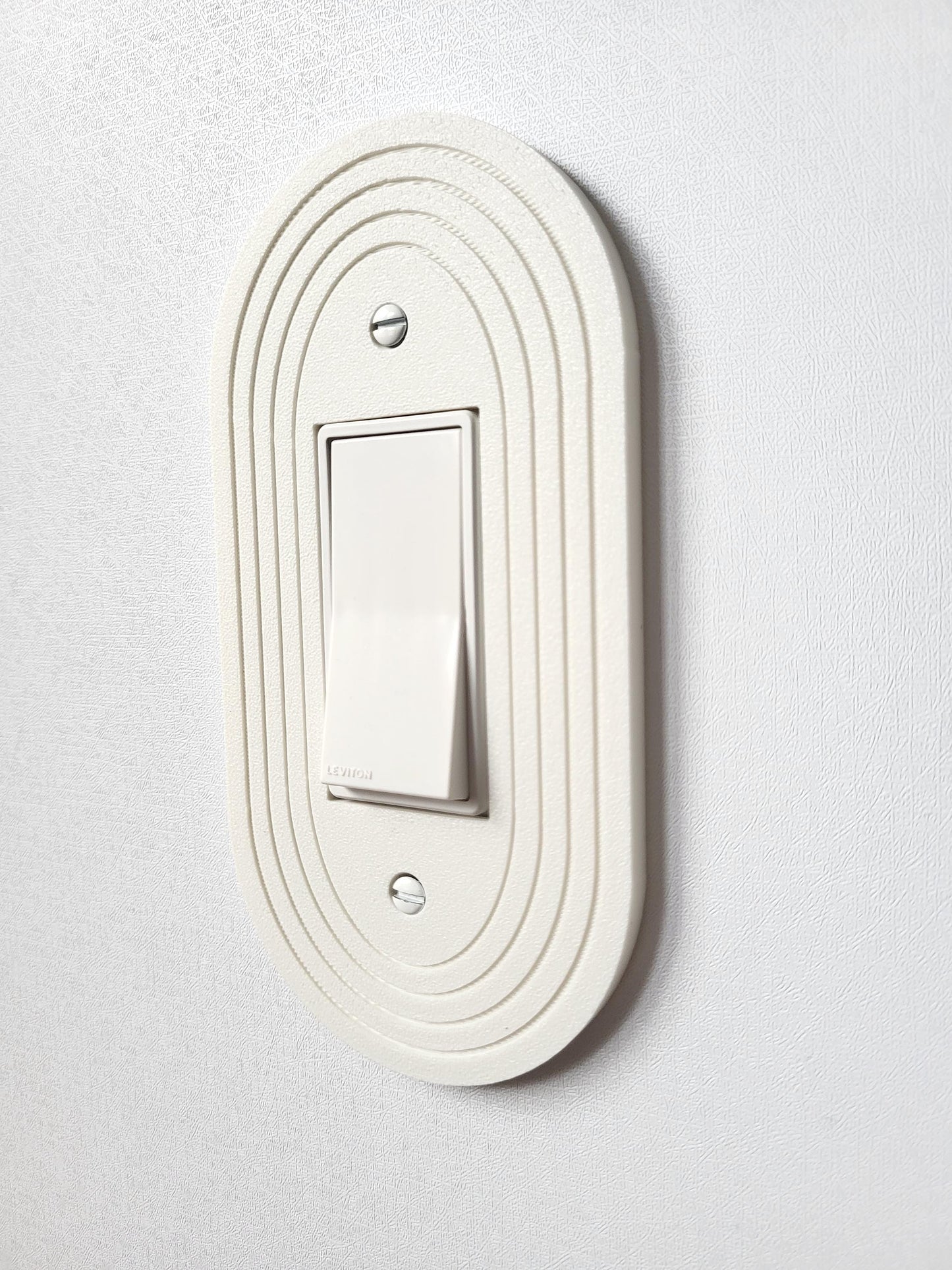 Oval Light Switch Cover With Stripes (Version 2), Wall Plate Cover, Mid Century Modern, Unique Switch Plate Design, Decorative Wall Plate,