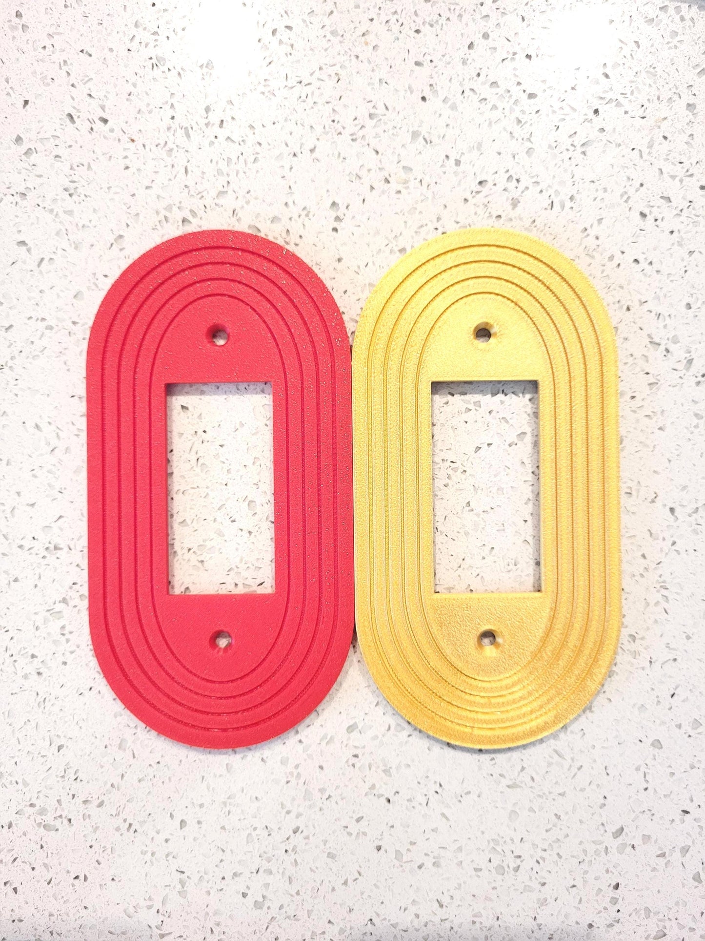 Oval Light Switch Cover With Stripes (Version 2), Wall Plate Cover, Mid Century Modern, Unique Switch Plate Design, Decorative Wall Plate,
