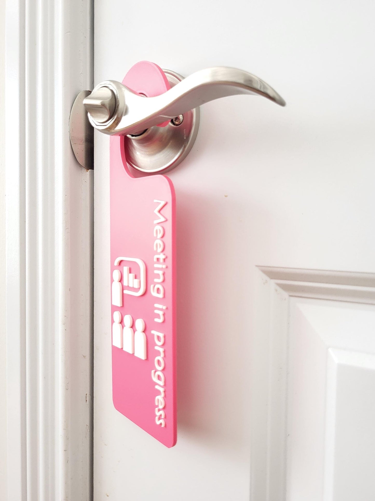 Door Handle Sign, Do Not Disturb Sign, Office Door Signs, Privacy Signage, Office & Home Workspace Sign, Meeting in progress Door Hanger