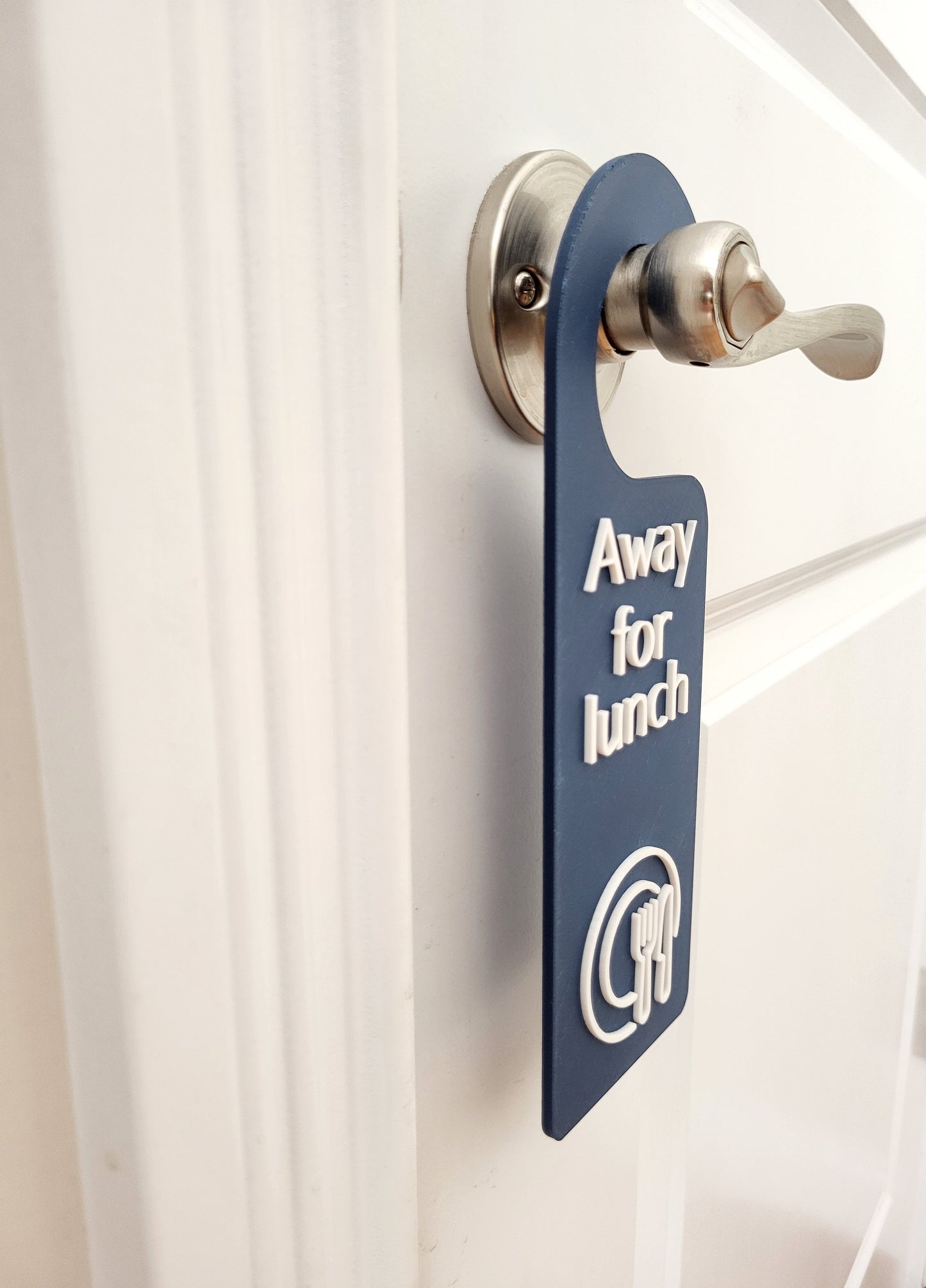 lunch break sign,
away for lunch,
office door sign,
door hanger sign,
do not disturb,
employee break sign,
workspace decor,
office decor,
business door sign,
breakroom sign,
workplace signage,
office privacy sign,
funny office sign,