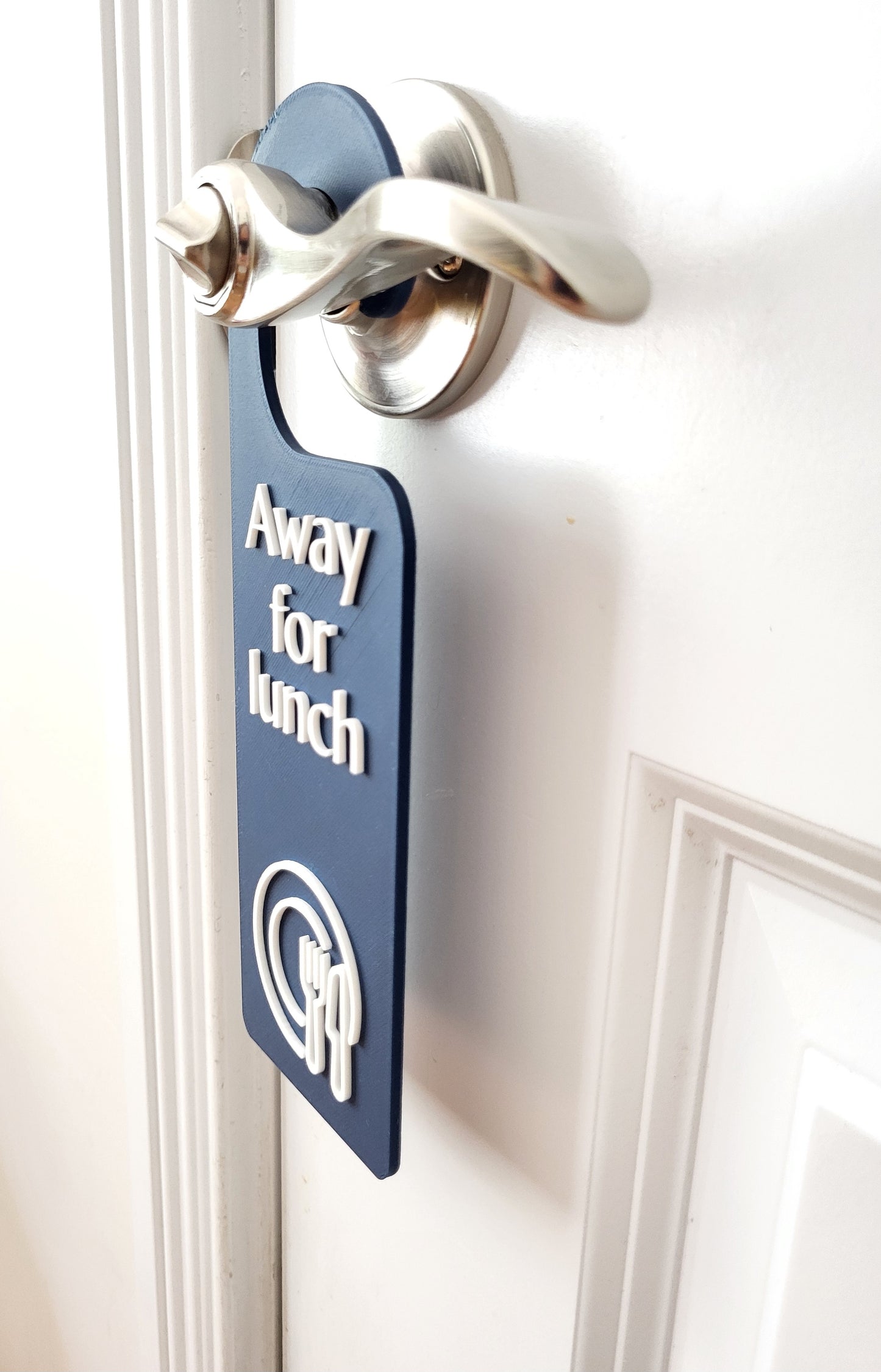 lunch break sign,
away for lunch,
office door sign,
door hanger sign,
do not disturb,
employee break sign,
workspace decor,
office decor,
business door sign,
breakroom sign,
workplace signage,
office privacy sign,
funny office sign,