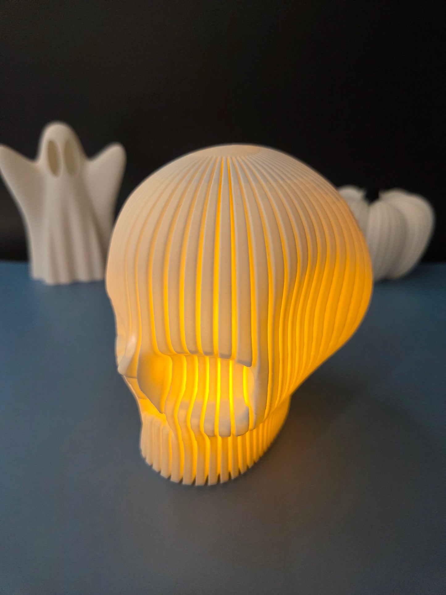 Halloween Skull LED Tea Light Candle Holder