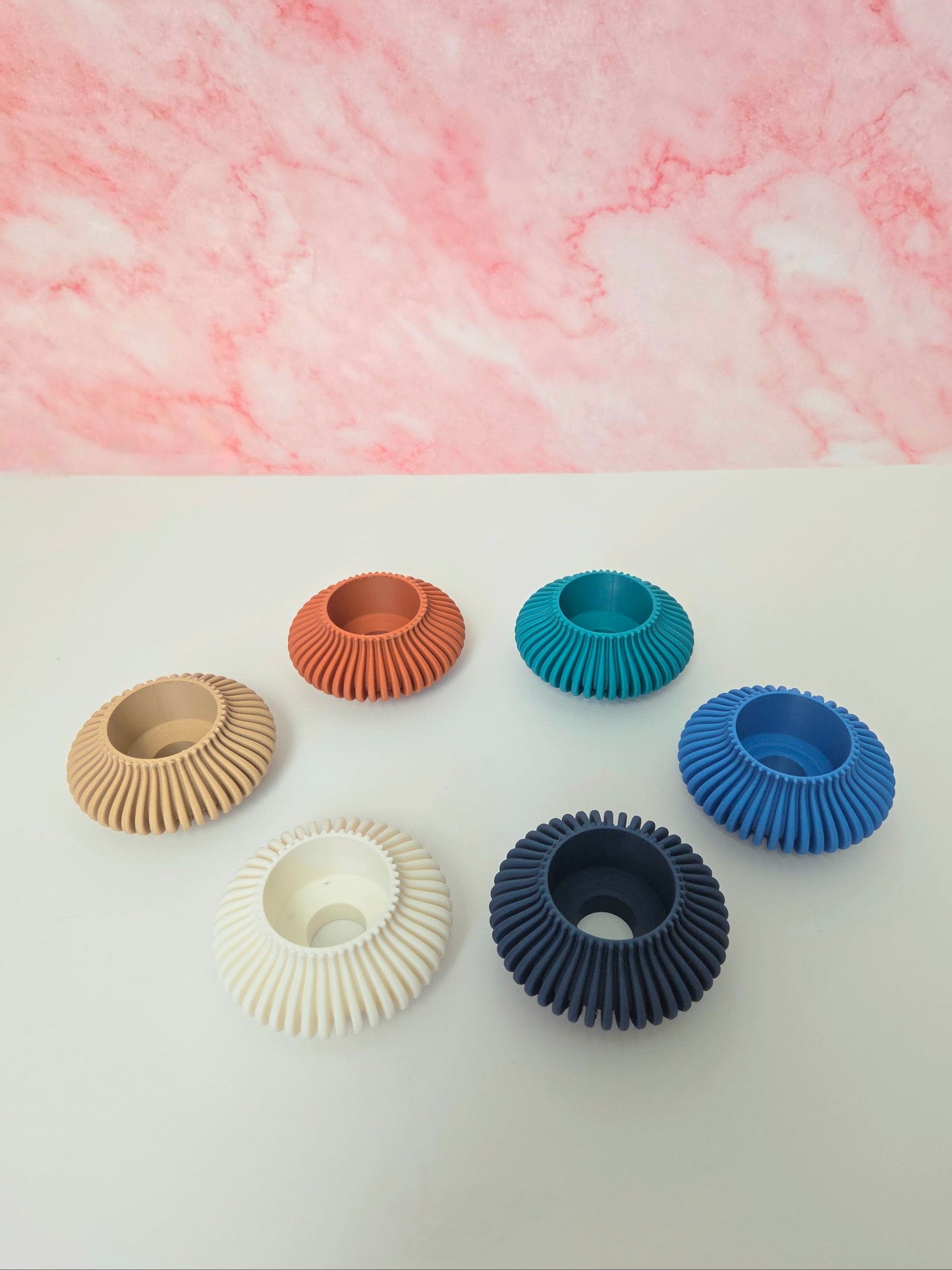 Set of 3 Modern Ribbed Tea Light Candle Holder