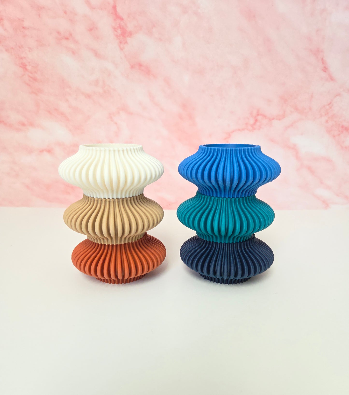 Set of 3 Modern Ribbed Tea Light Candle Holder