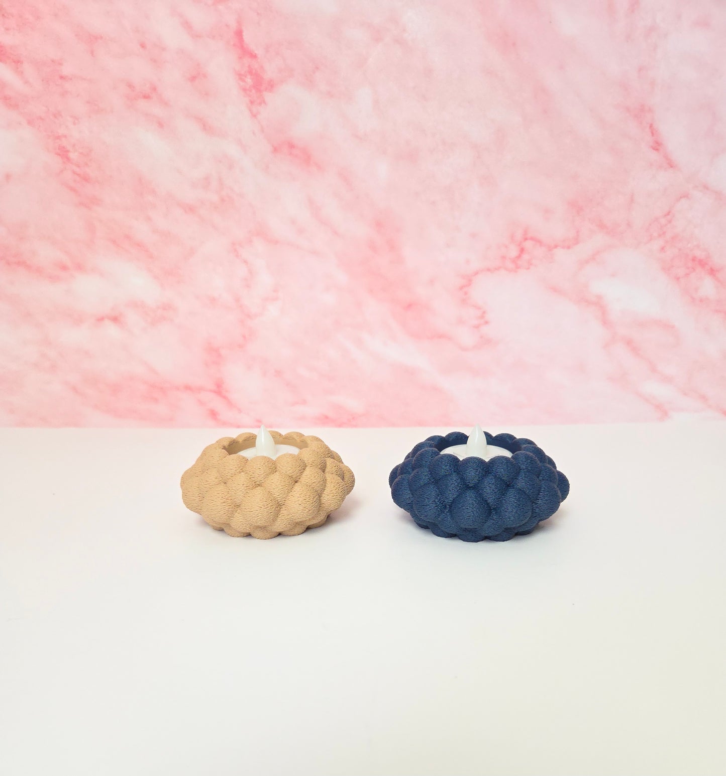 Set of 2, Bubble LED Tea Light Holders