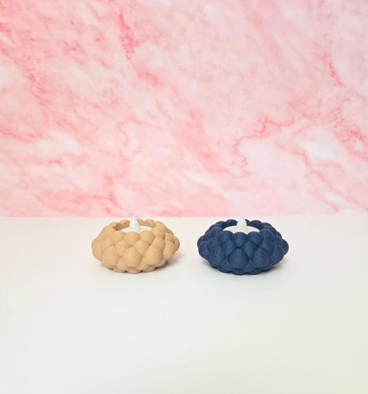 Set of 2, Bubble LED Tea Light Holders