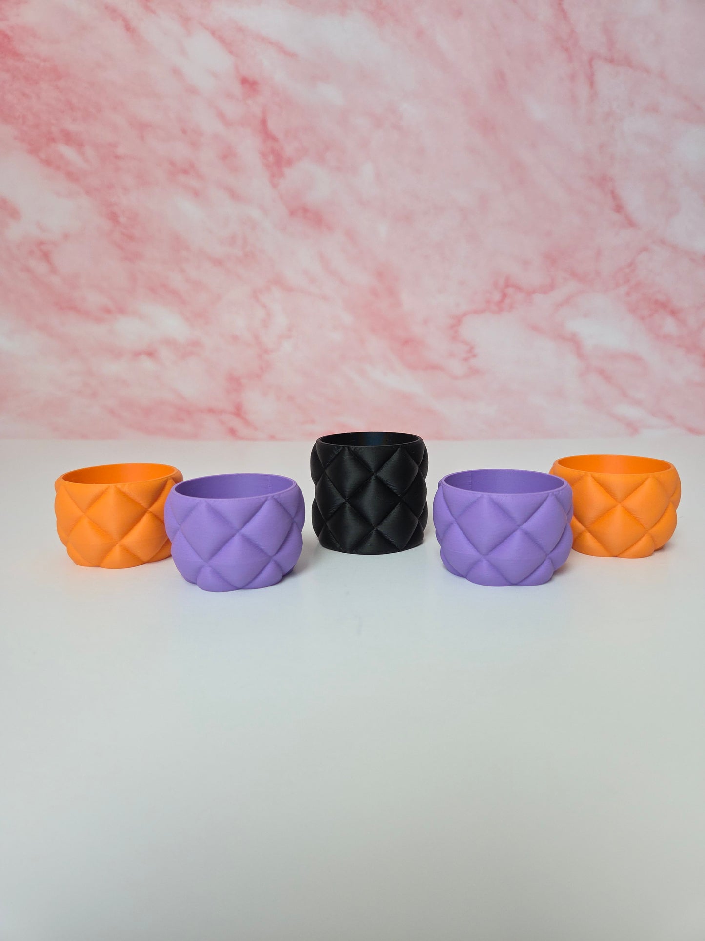 Set of 3 Quilted Pillow Style LED Tea Light Holders
