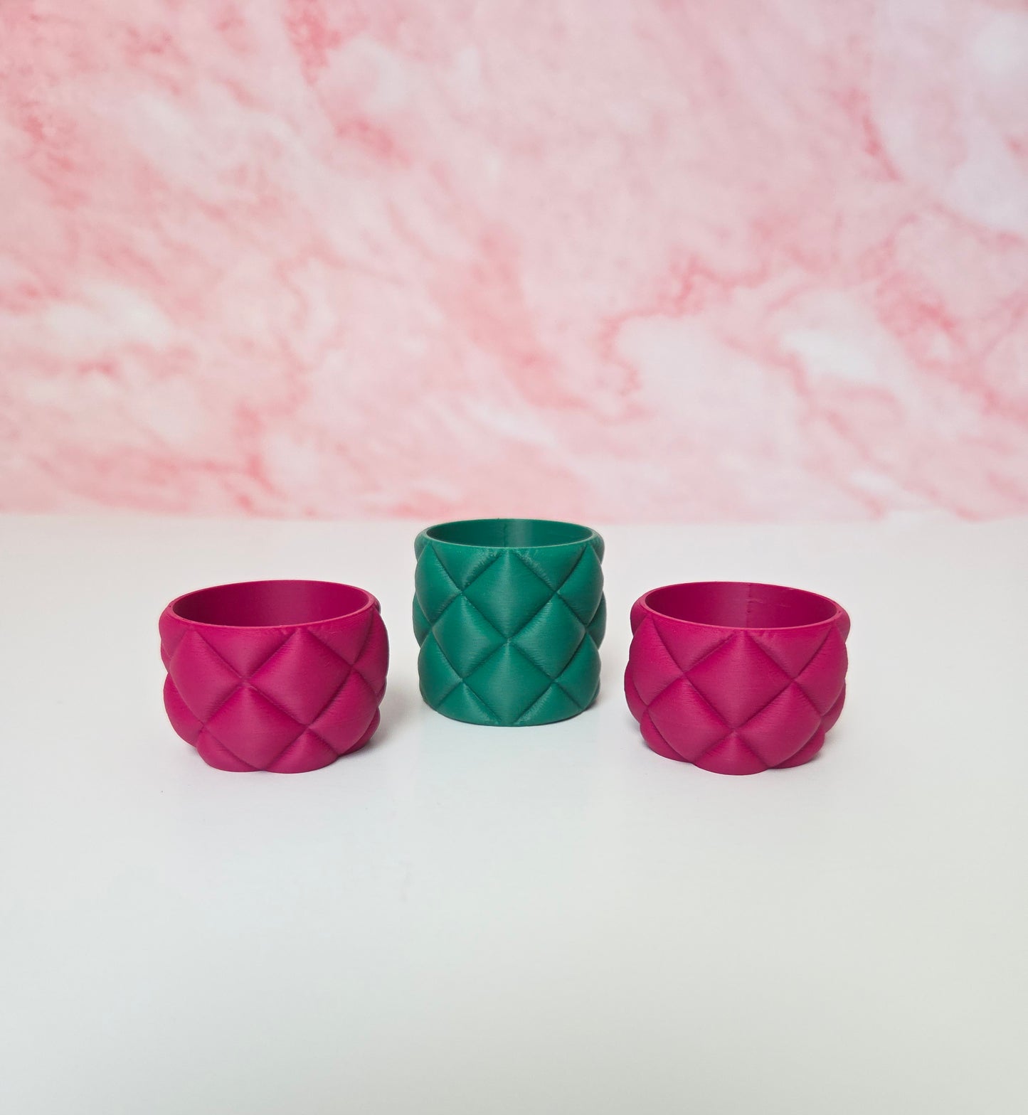 Set of 3 Quilted Pillow Style LED Tea Light Holders