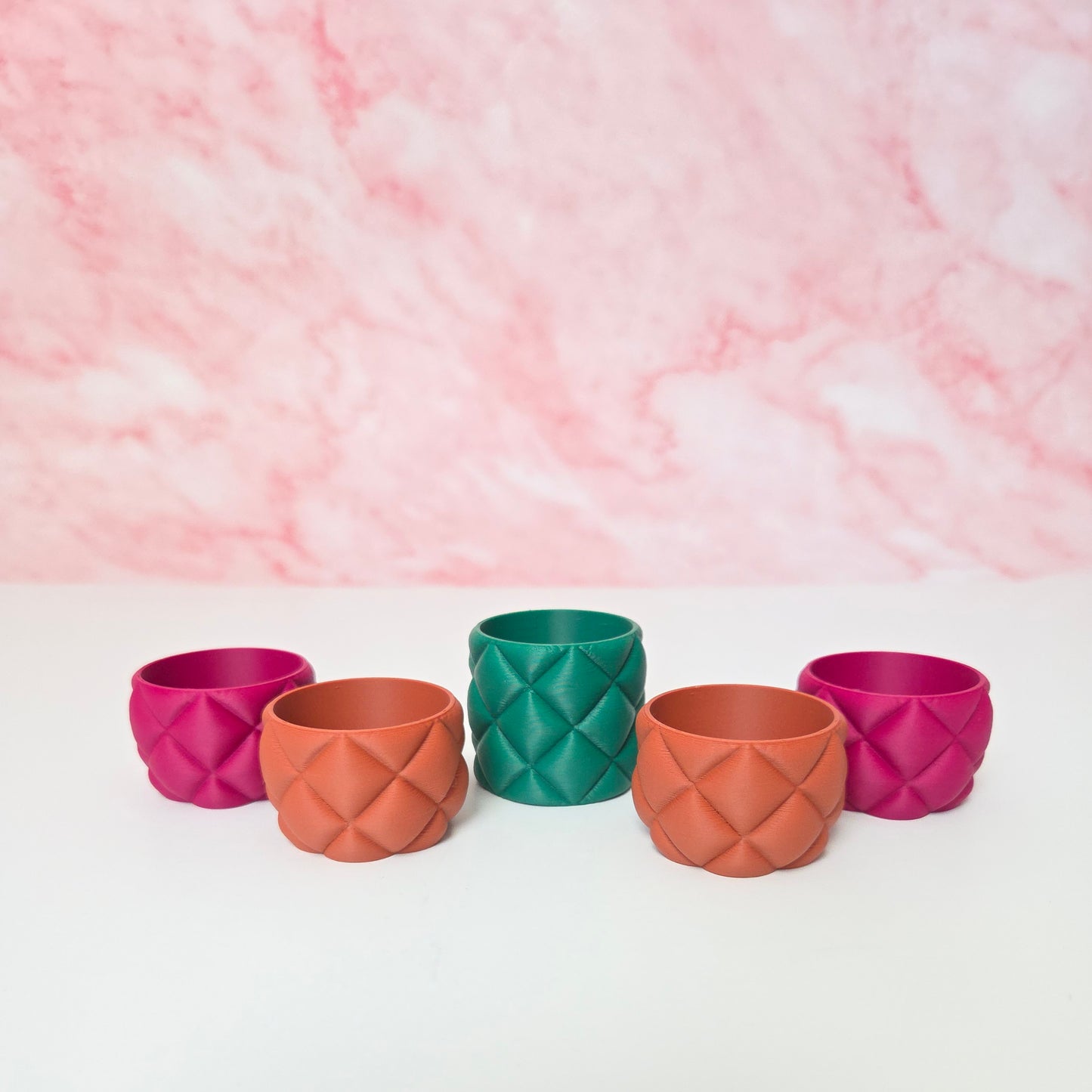 Set of 3 Quilted Pillow Style LED Tea Light Holders