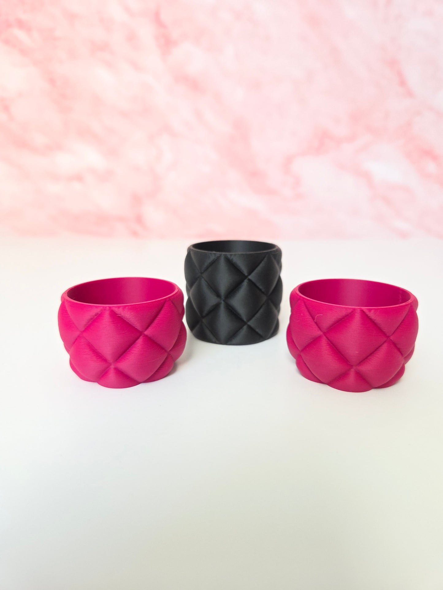 Set of 3 Quilted Pillow Style LED Tea Light Holders
