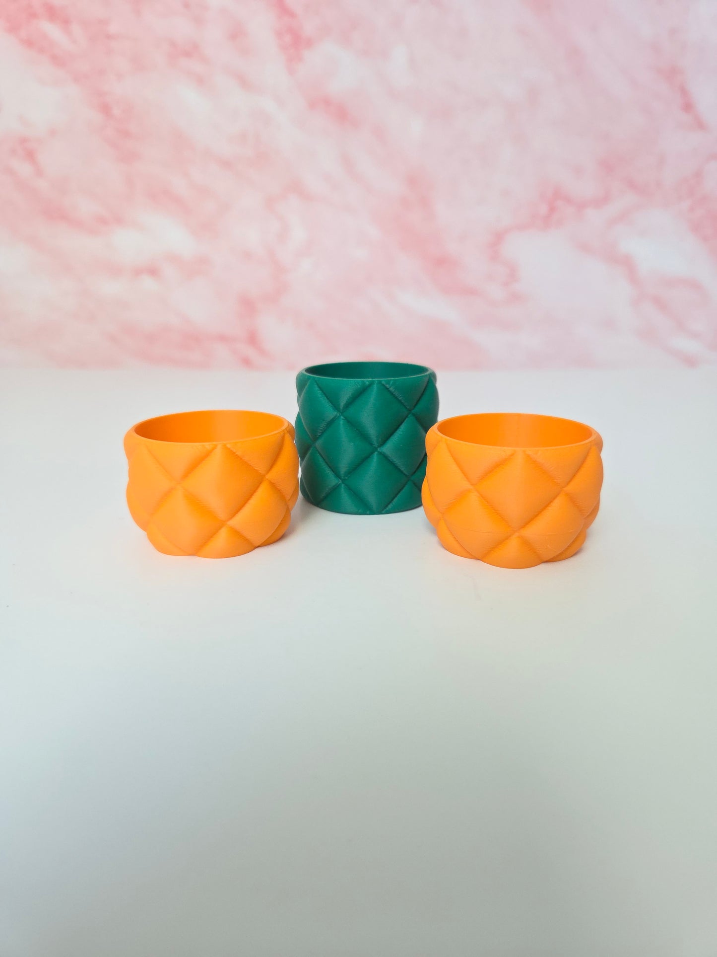 Set of 3 Quilted Pillow Style LED Tea Light Holders