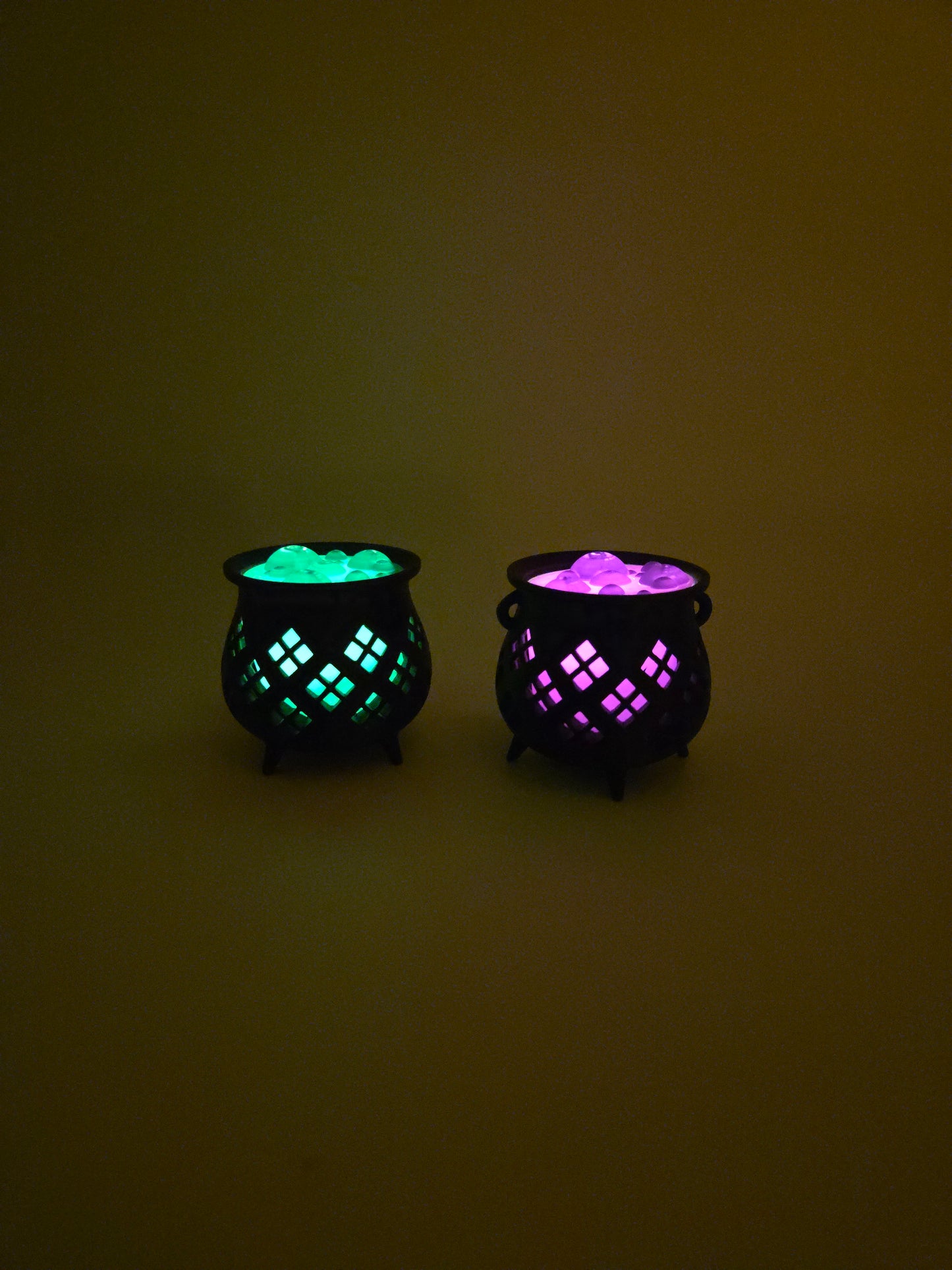 Set of 3 Halloween Cauldron LED Tea Light Holders