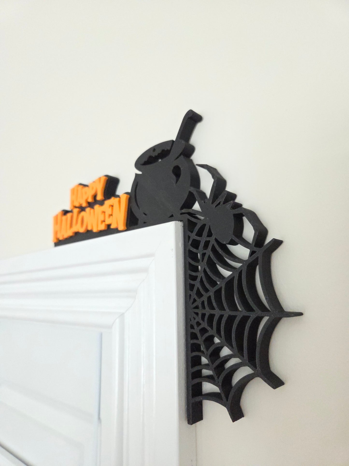 Halloween Door Corner Sign: Spider Web Cauldron