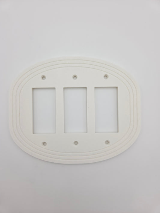 OUTLET: Tripple rocker oval with stripes WHITE