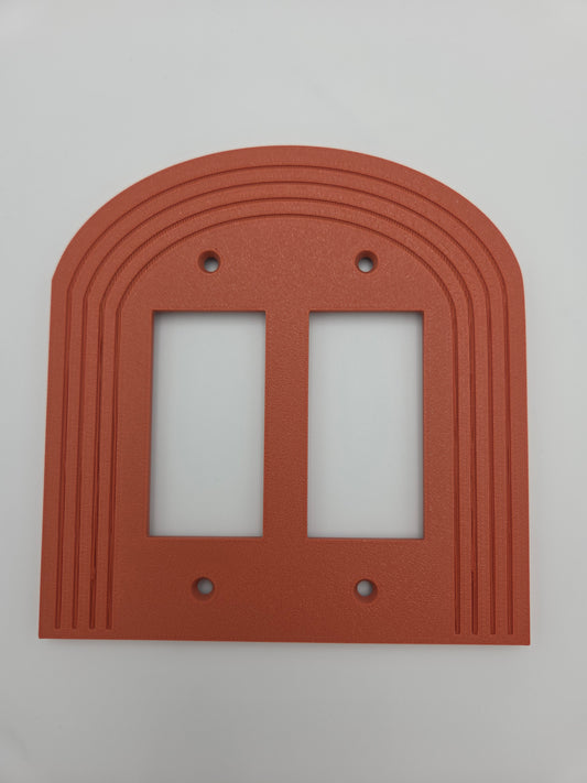 OUTLET: Double rocker arch light switch TERRACOTA