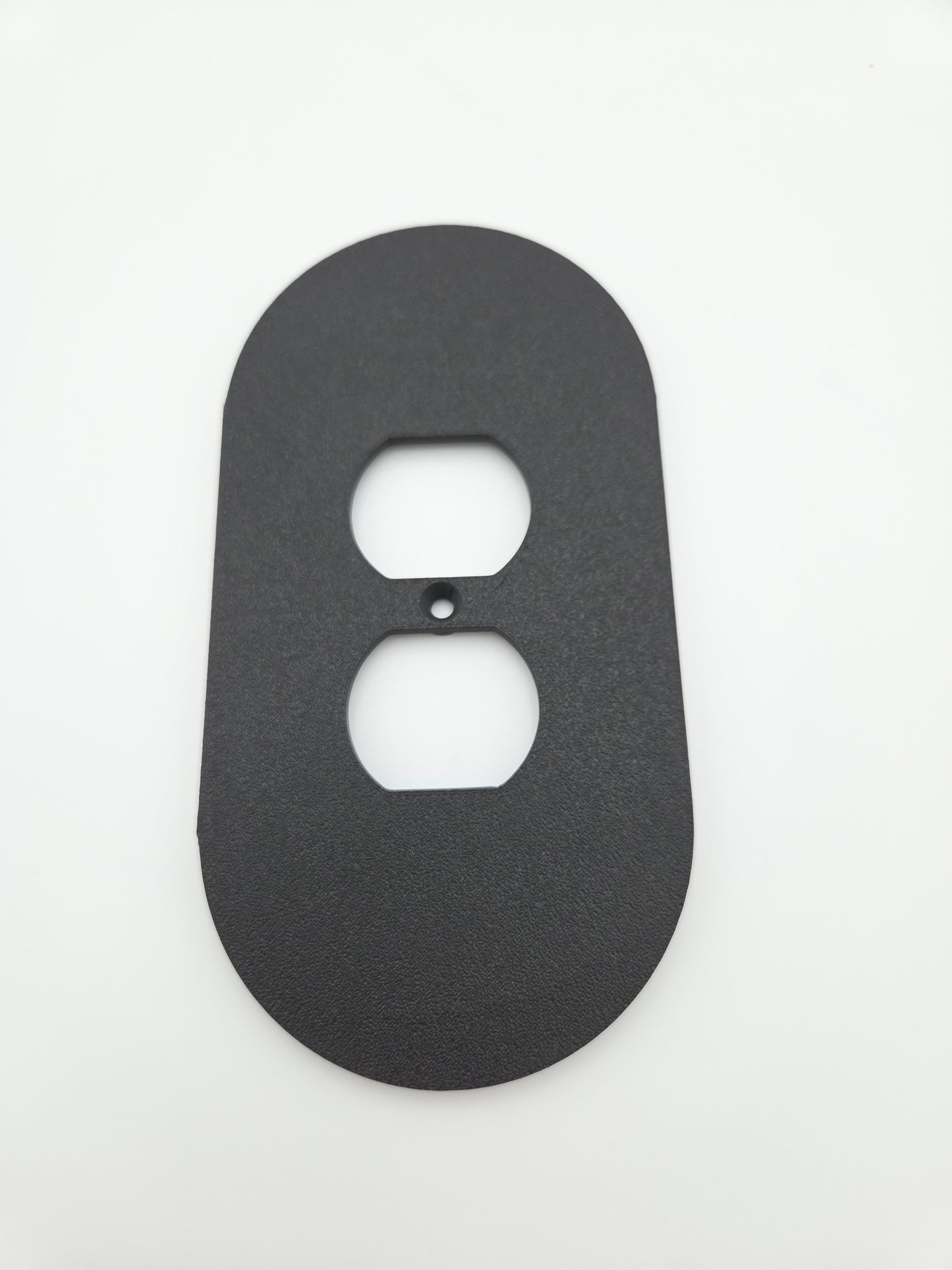 OUTLET: Duplex outlet oval light switch BLACK