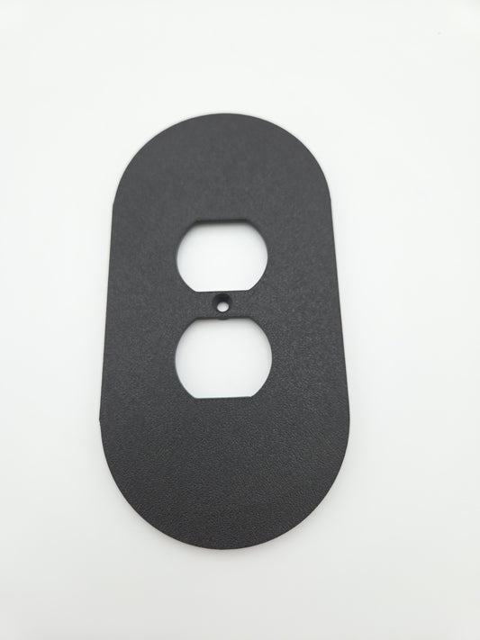 OUTLET: Duplex outlet oval light switch BLACK