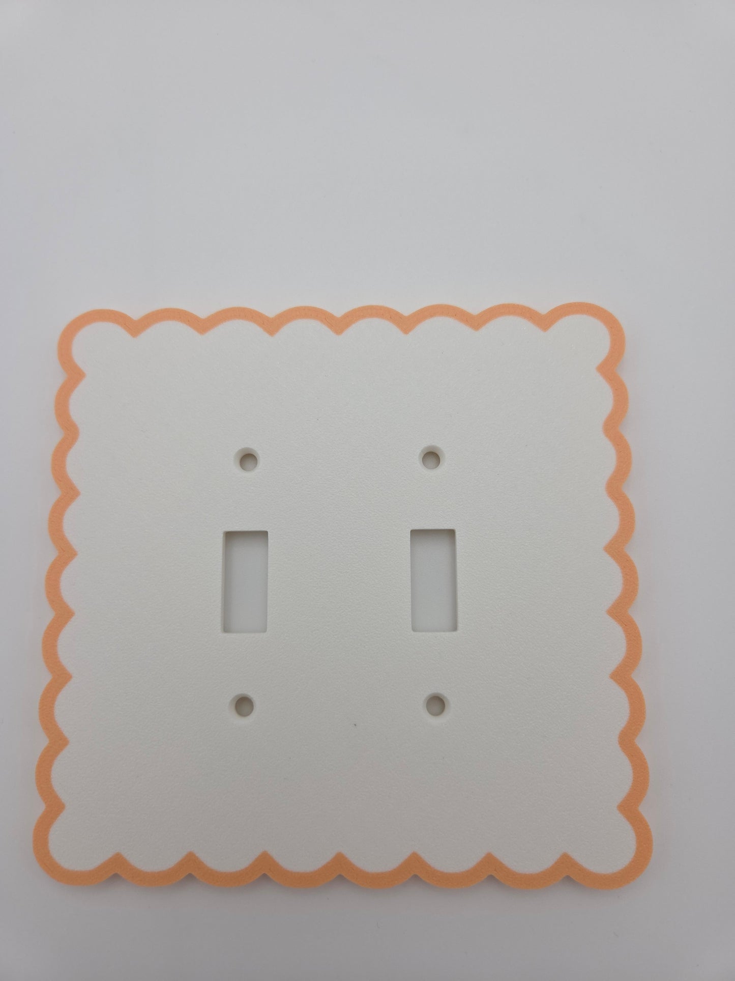 OUTLET: Double toggle two toned scalloped light switch cover (ORANGE)