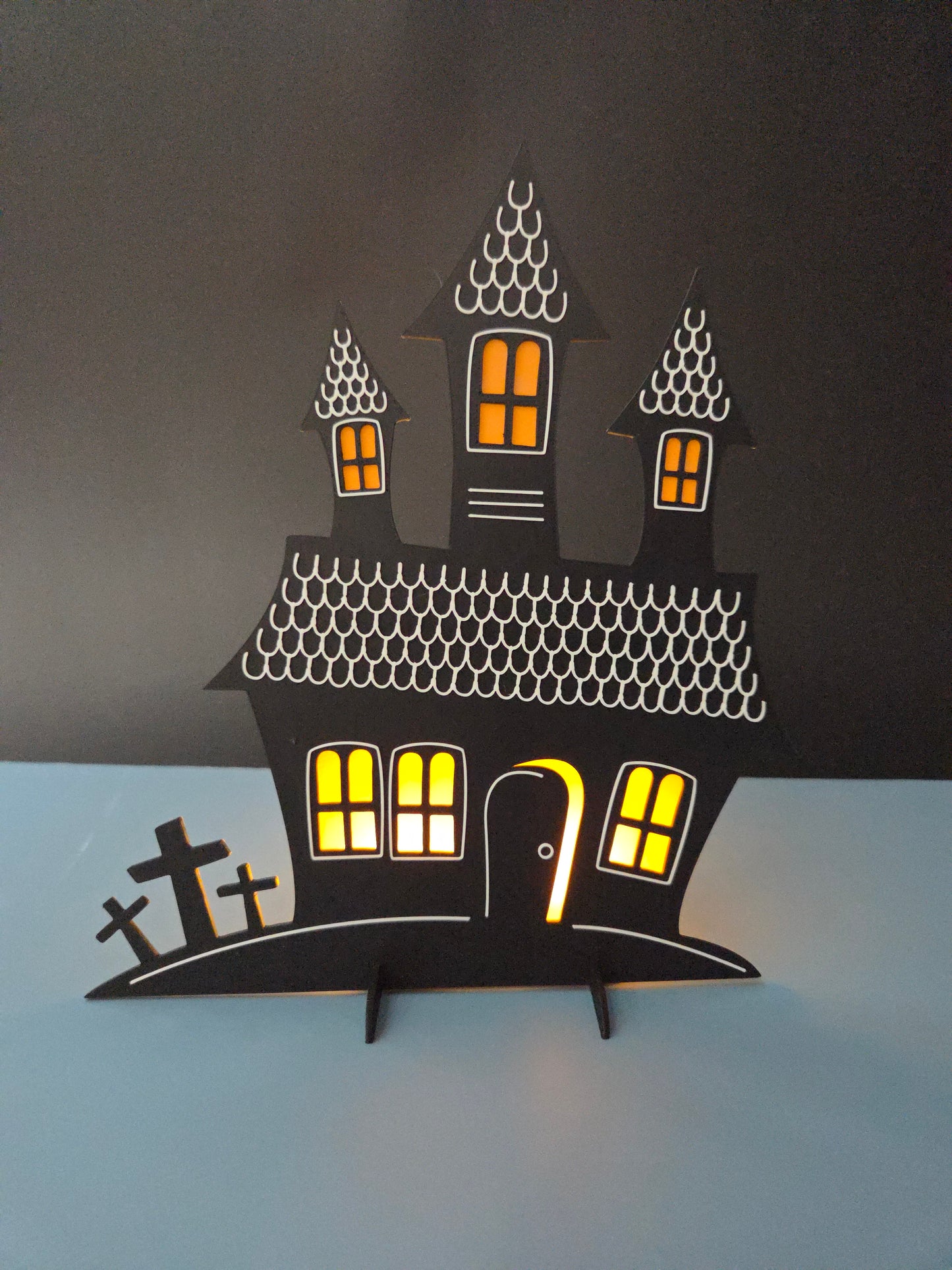 Haunted House LED Tea Light Holder
