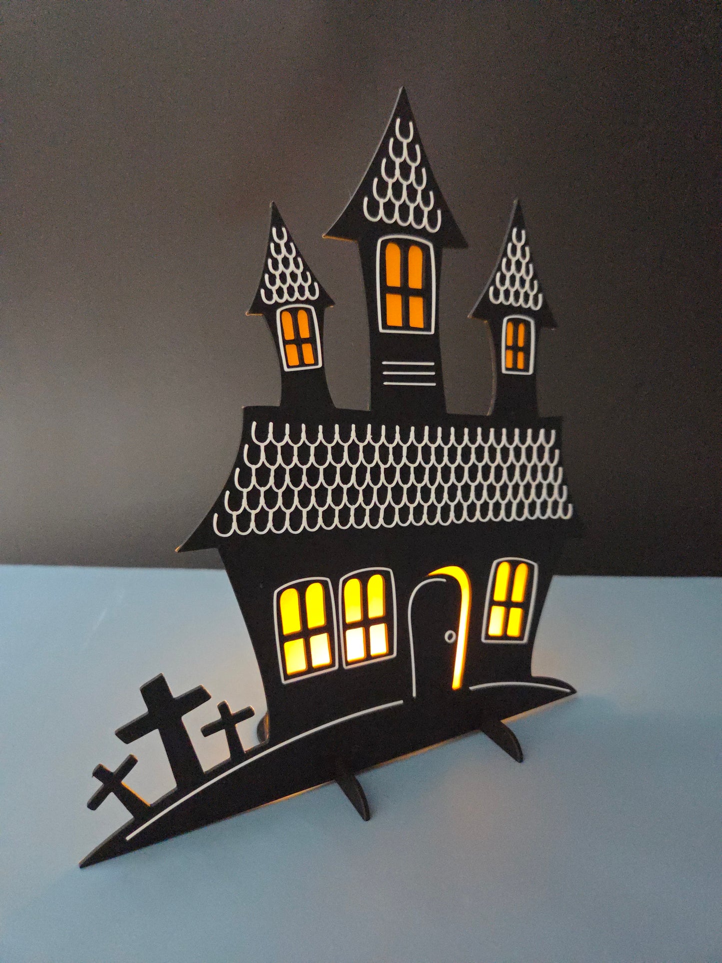Haunted House LED Tea Light Holder