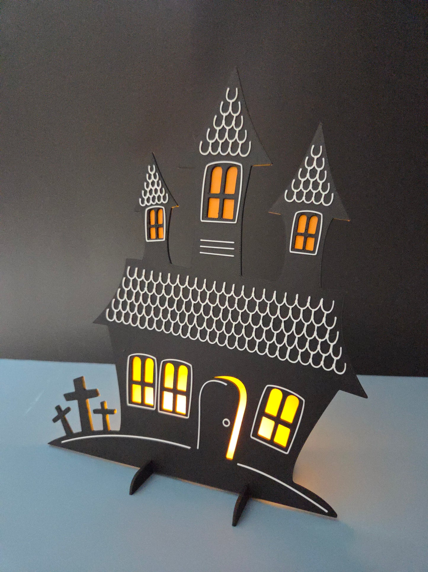 Haunted House LED Tea Light Holder