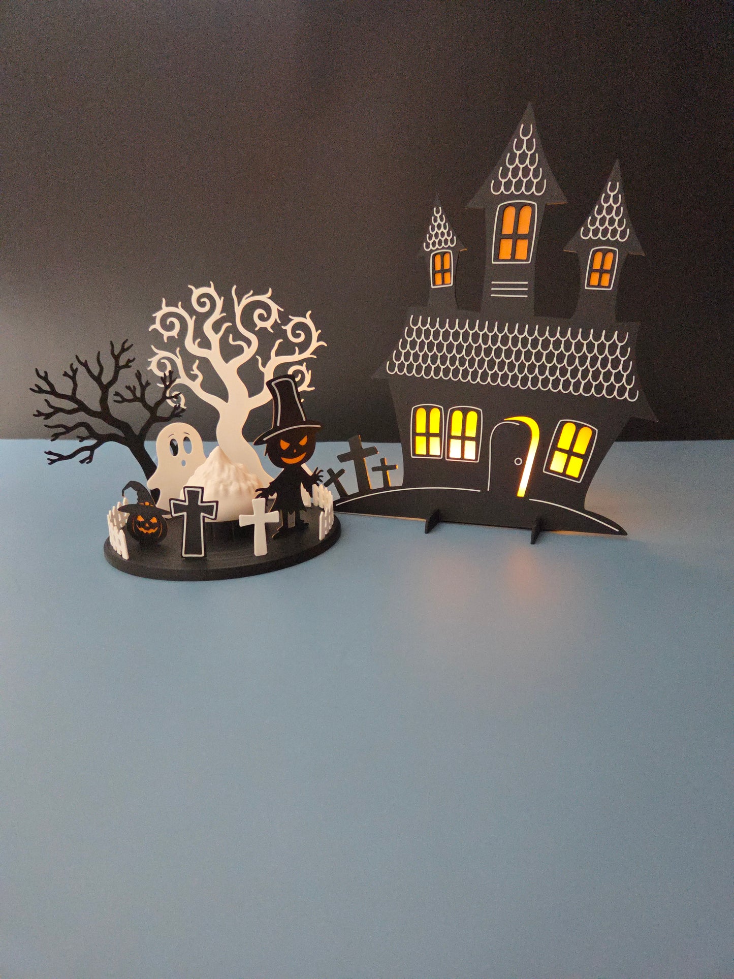 Haunted House LED Tea Light Holder