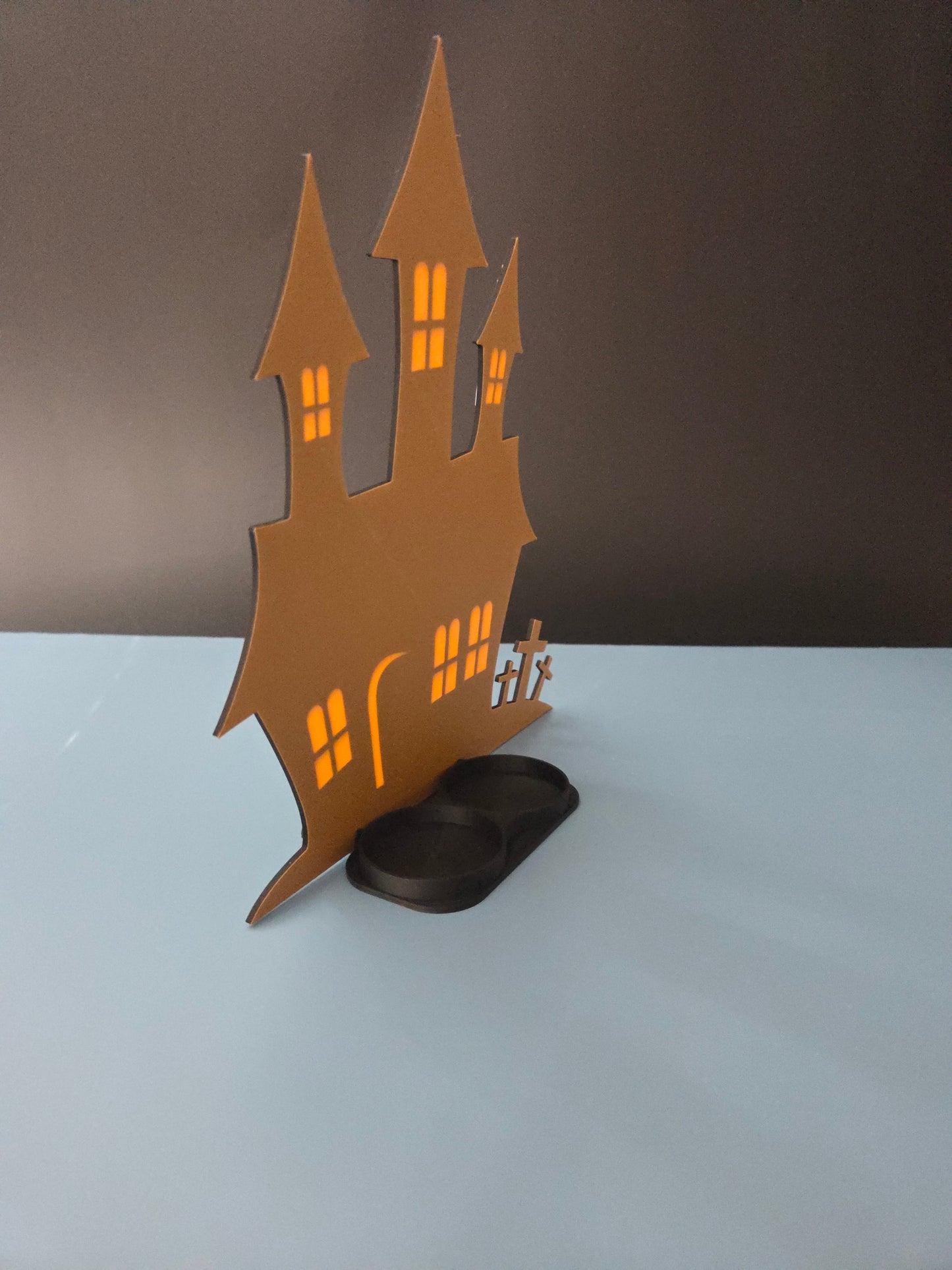 Haunted House LED Tea Light Holder