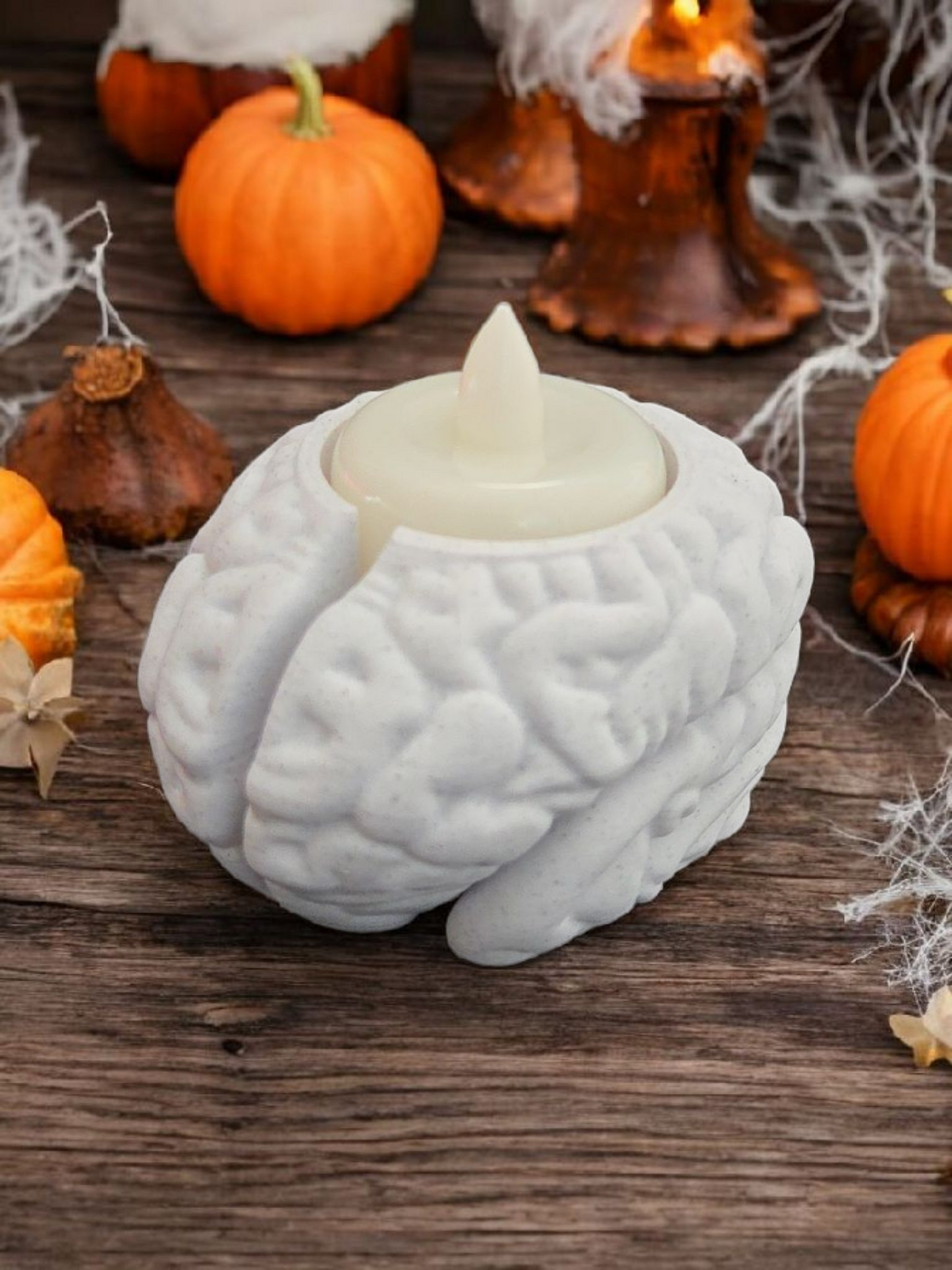 Brain Candle Holder – Halloween LED Tea Light Holder