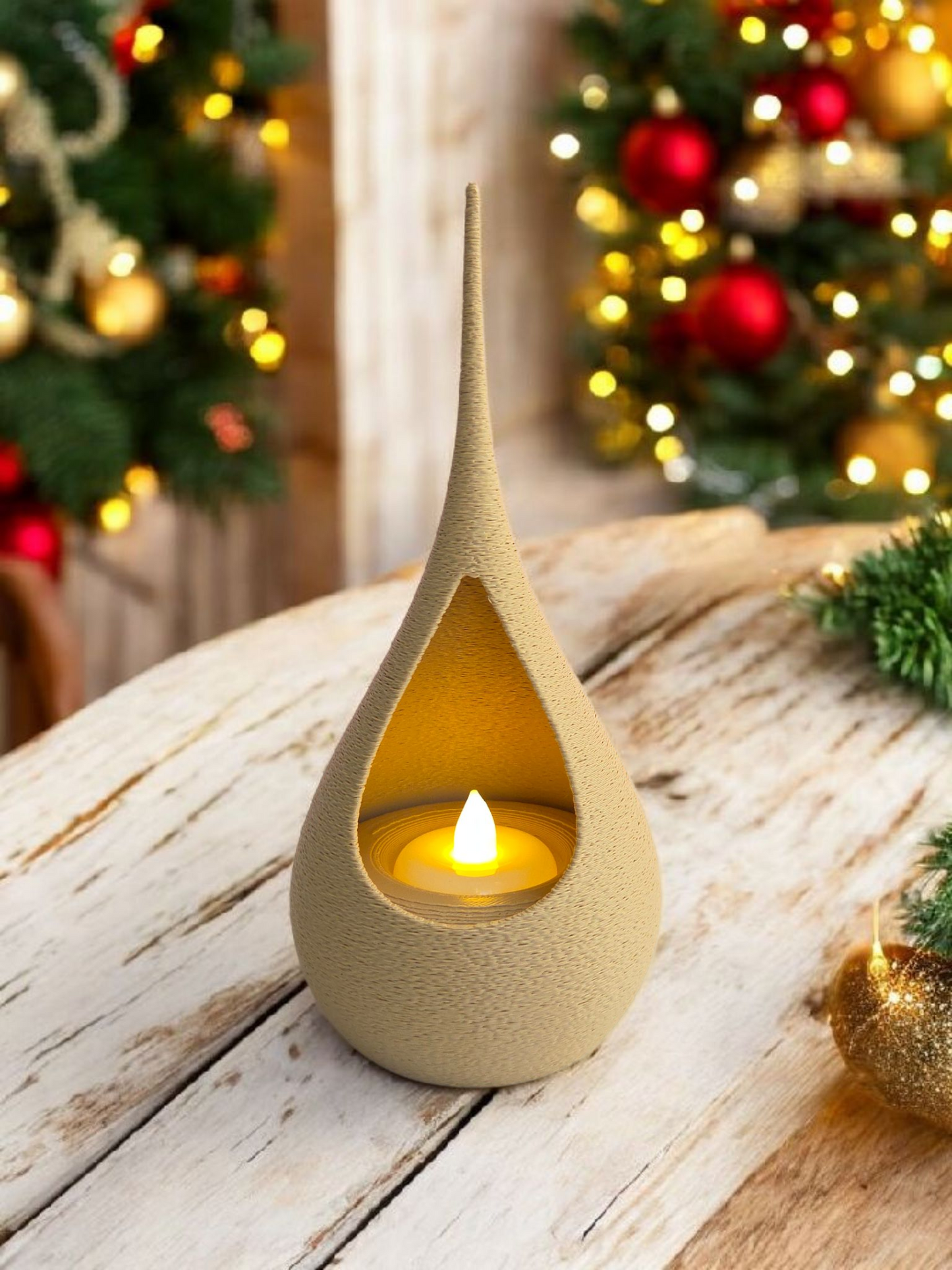 Teardrop LED Candle Holder