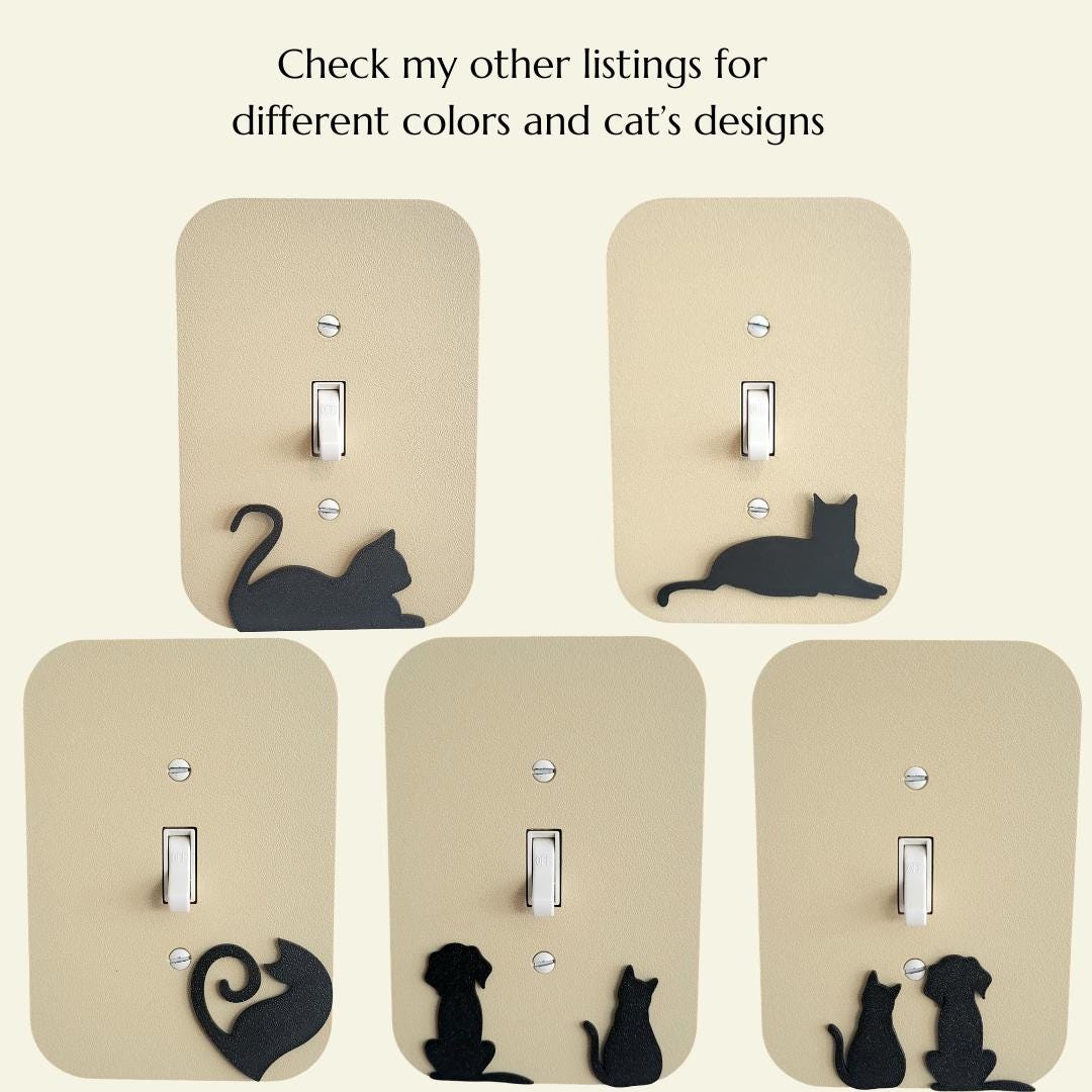 Light Switch Cover With A Resting Cat Wall Plate Cover, Mid Century Modern, Unique Switch Plate Design, Home Decor, Kitten Light Switch