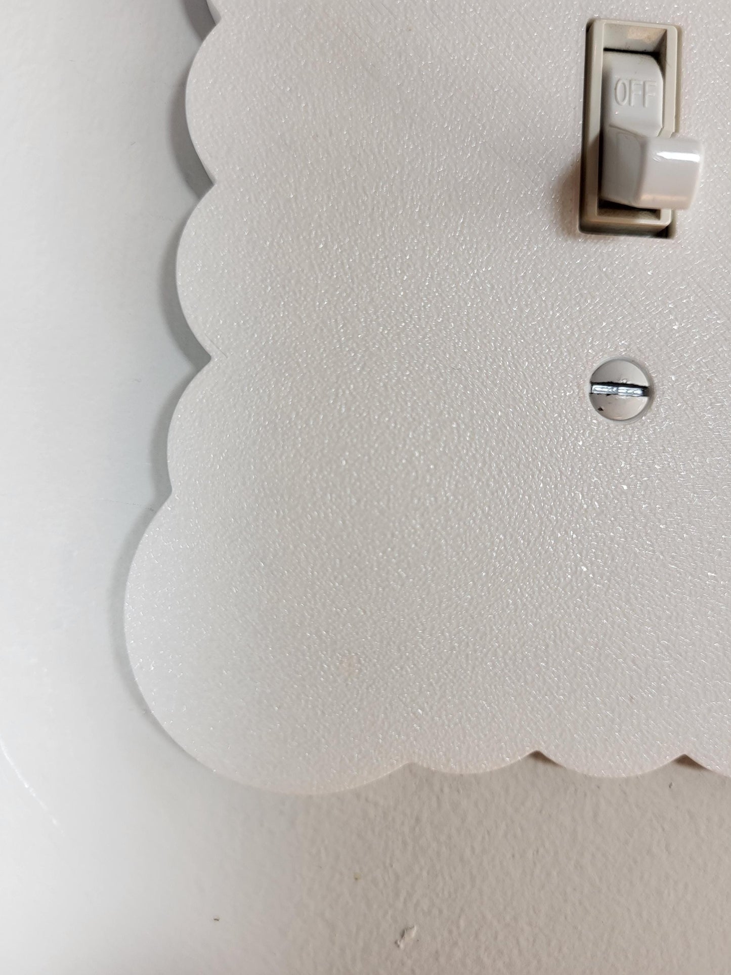Cloudy Light Switch Cover with Blue Rocket, Scalloped Wall Plate, Unique Switch, For Kids Room, Home Decor, Baby Shower Gift,