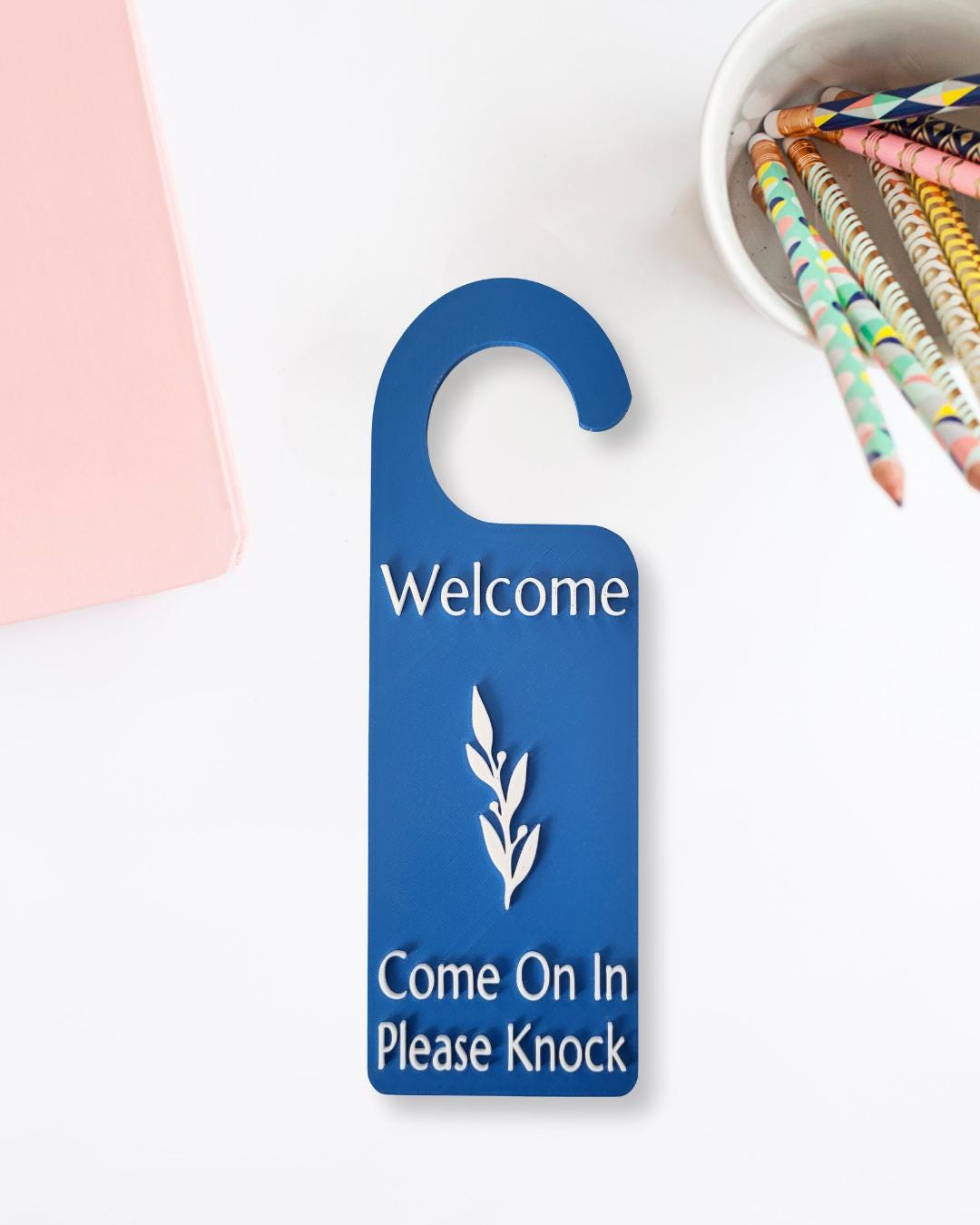 For Beauty Salons, Spas, Therapist, Do Not Disturb Sign, Office Door Hanger, Welcome, Come On In, Please Knock Door Knob Sign
