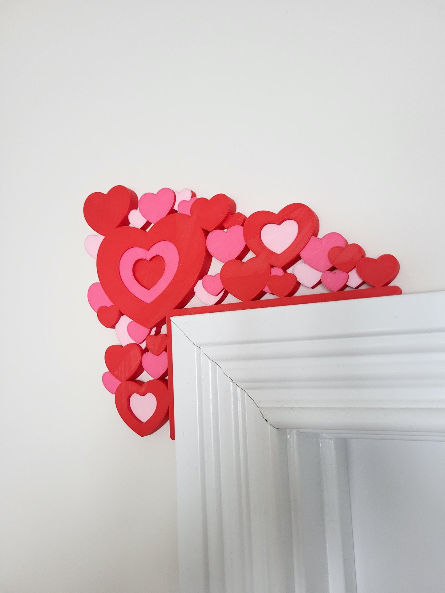 3 Colors Hearts Door Topper - Valentine’s Day Door Corner, Valentine's Decor, Seasonal Decor, Valentines Day Themed Decor, Home Decor