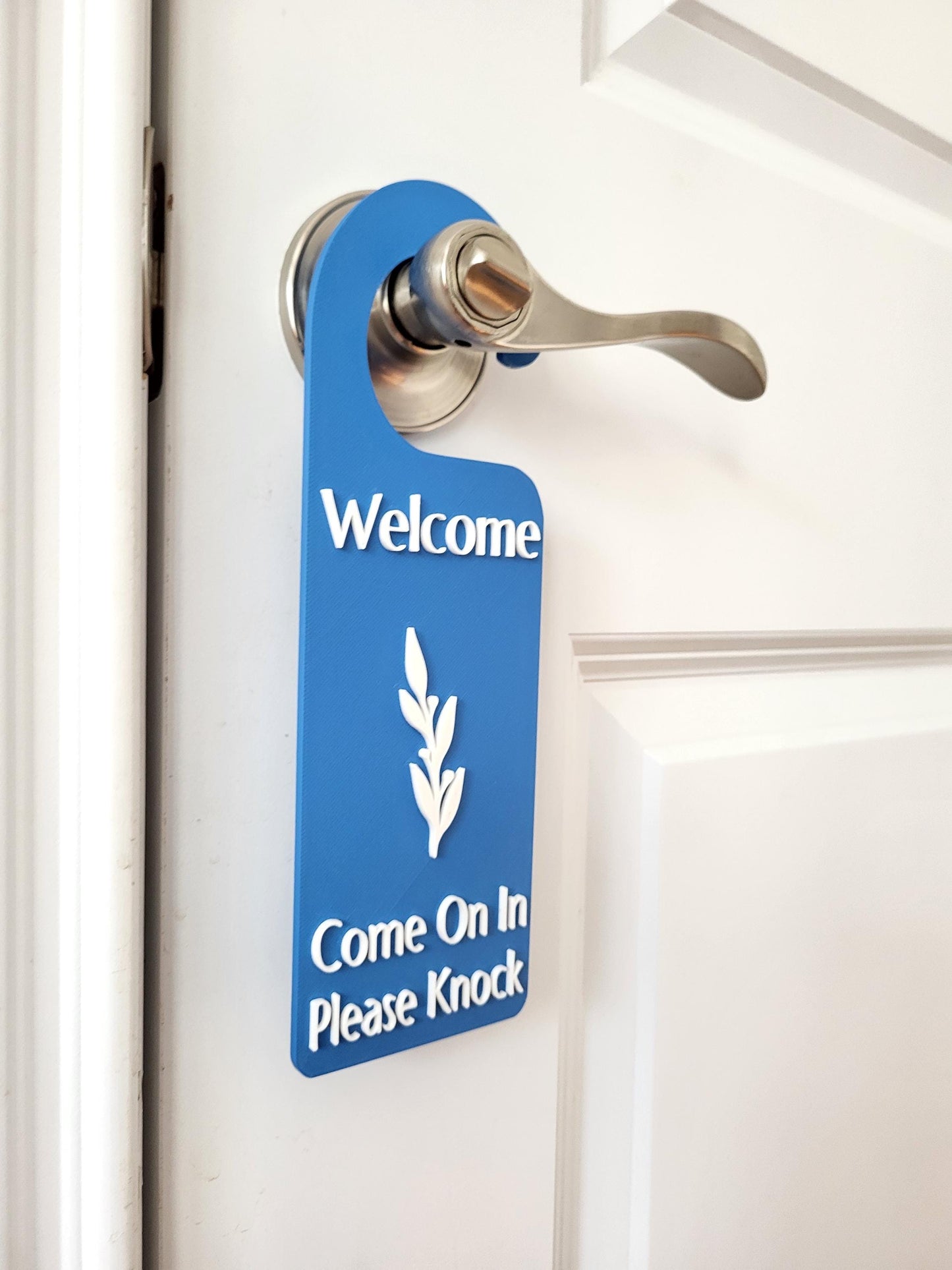 For Beauty Salons, Spas, Therapist, Do Not Disturb Sign, Office Door Hanger, Welcome, Come On In, Please Knock Door Knob Sign