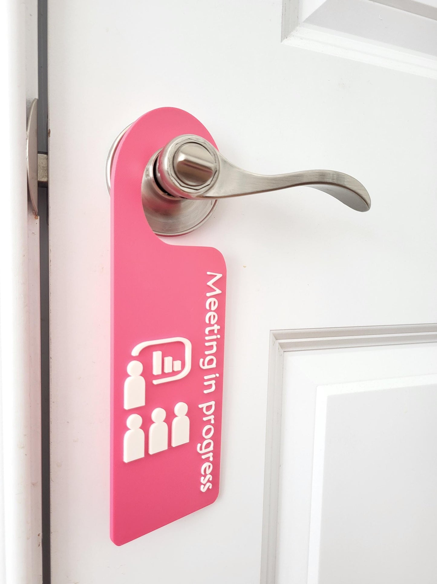 Door Handle Sign, Do Not Disturb Sign, Office Door Signs, Privacy Signage, Office & Home Workspace Sign, Meeting in progress Door Hanger