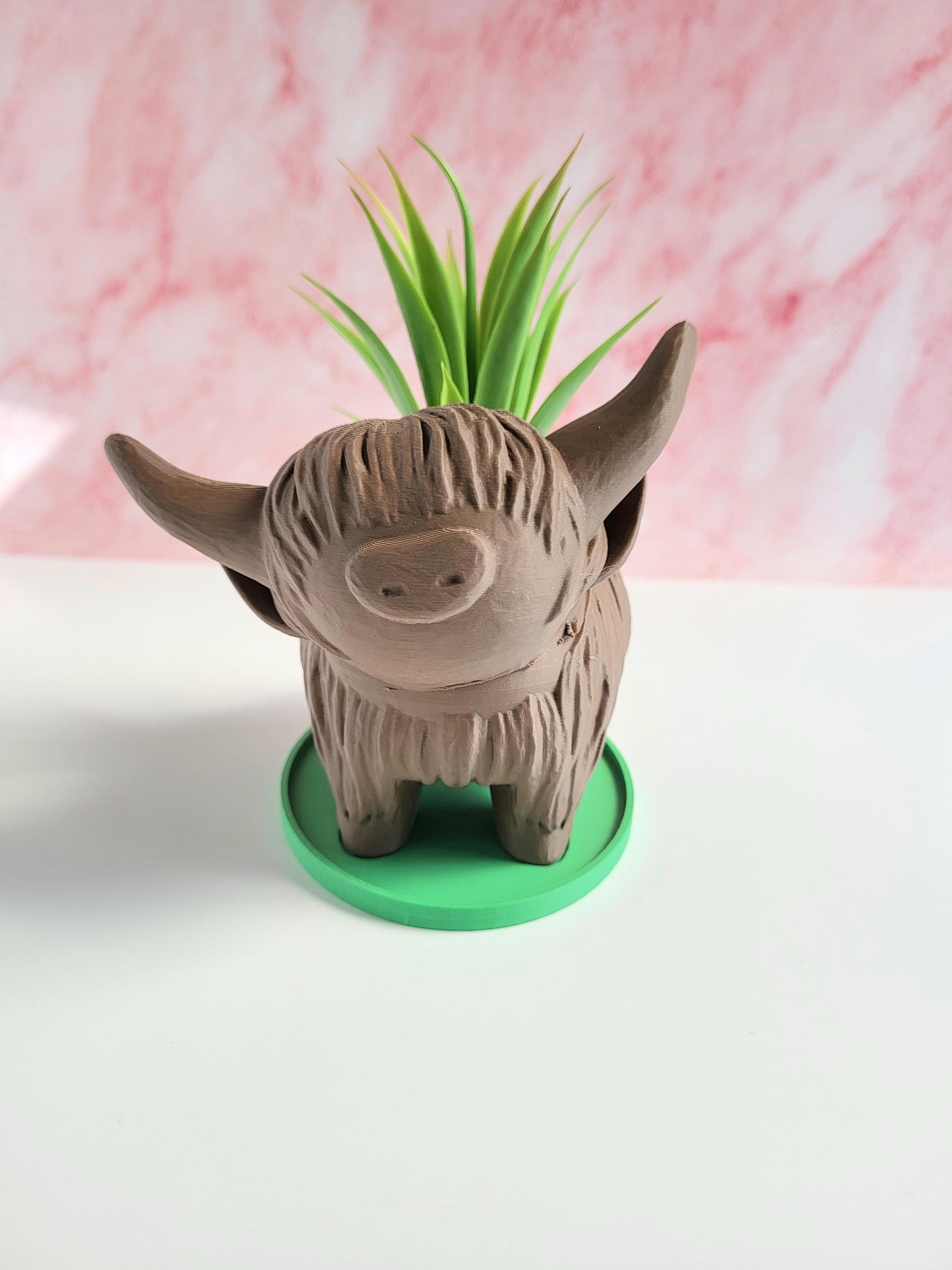 Cute Mini Animal Pot for Succulents & Cacti – Farmhouse Style Decor, Cow Planter, Highland Cow Planter