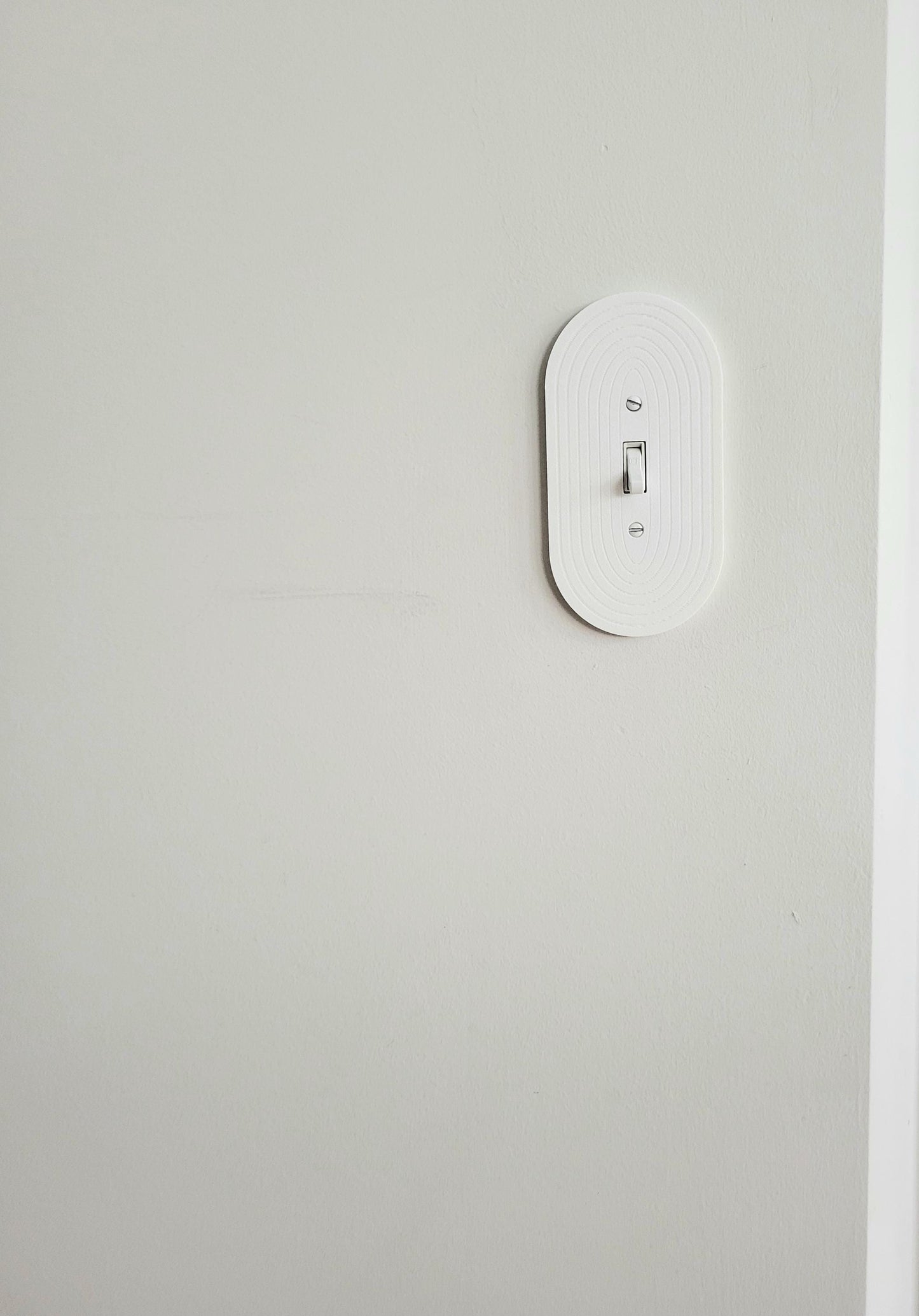 Oval Light Switch Cover With Delicate Stripes, Wall Plate Cover, Mid Century Modern, Unique Switch Plate Design, Decorative Wall Plate,
