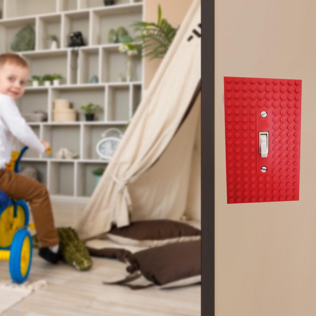 Light Switch Cover Compatible With Bricks For Kids Room, Fun and Custom Wall Plate Cover, Room and Home Decor, Unique Switch Plate Design