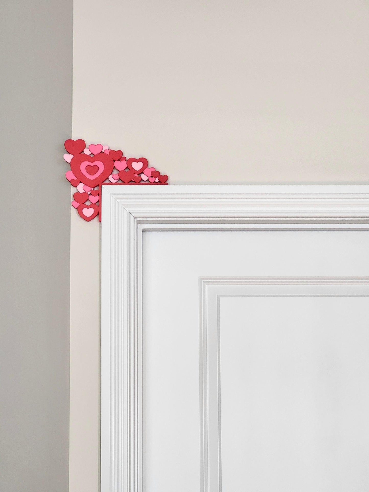 3 Colors Hearts Door Topper - Valentine’s Day Door Corner, Valentine's Decor, Seasonal Decor, Valentines Day Themed Decor, Home Decor