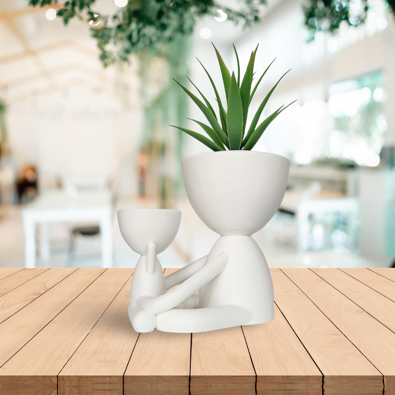 Indoor Succulent Plant Pot, Cute Planter, Sitting Unique 3 4 inch plant pot, Mother's Day Gift,