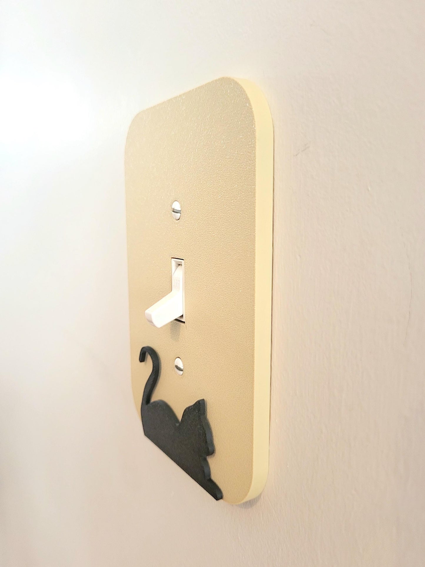 Light Switch Cover With A Resting Cat Wall Plate Cover, Mid Century Modern, Unique Switch Plate Design, Home Decor, Kitten Light Switch