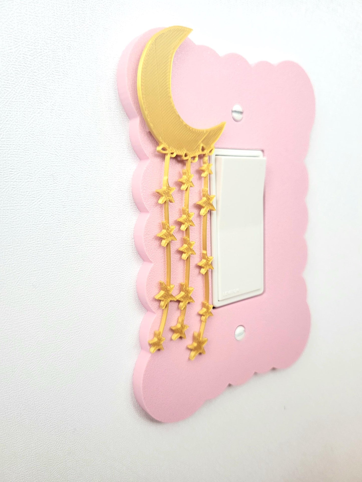Moon and Stars Light Switch Cover, Cloudy Wall Plate For Nursery, Wavy Rocker Switch, Outlet, Unique Switch For Kids Room, Baby Shower Gift,