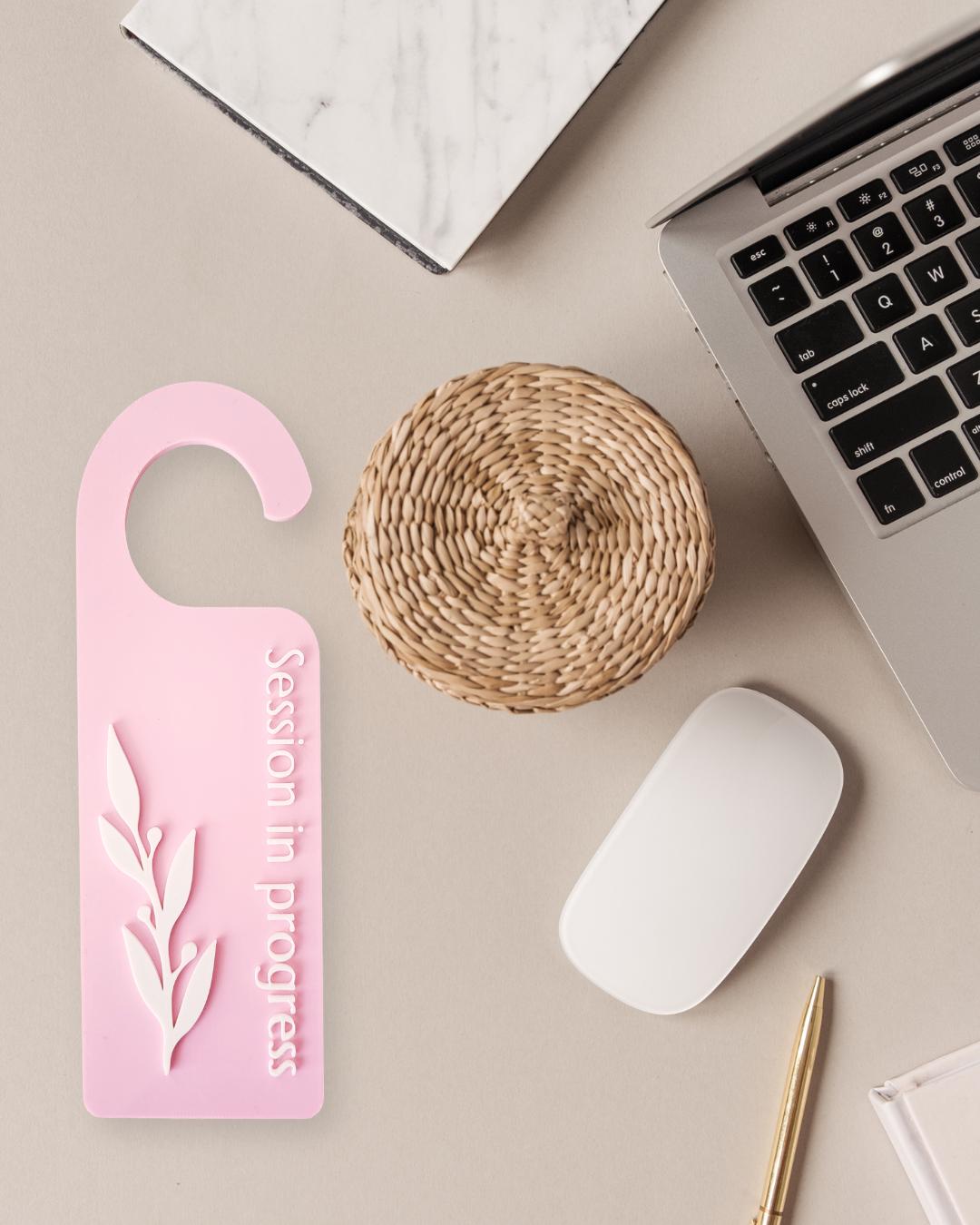 therapist door sign, salon sign, salon accessories, privacy sign, office door hanger, lash tech artist, in session sign, in session door sign, door sign, door hanger, door handle sign, do not disturb, beauty room decor, session in progress door knob sign