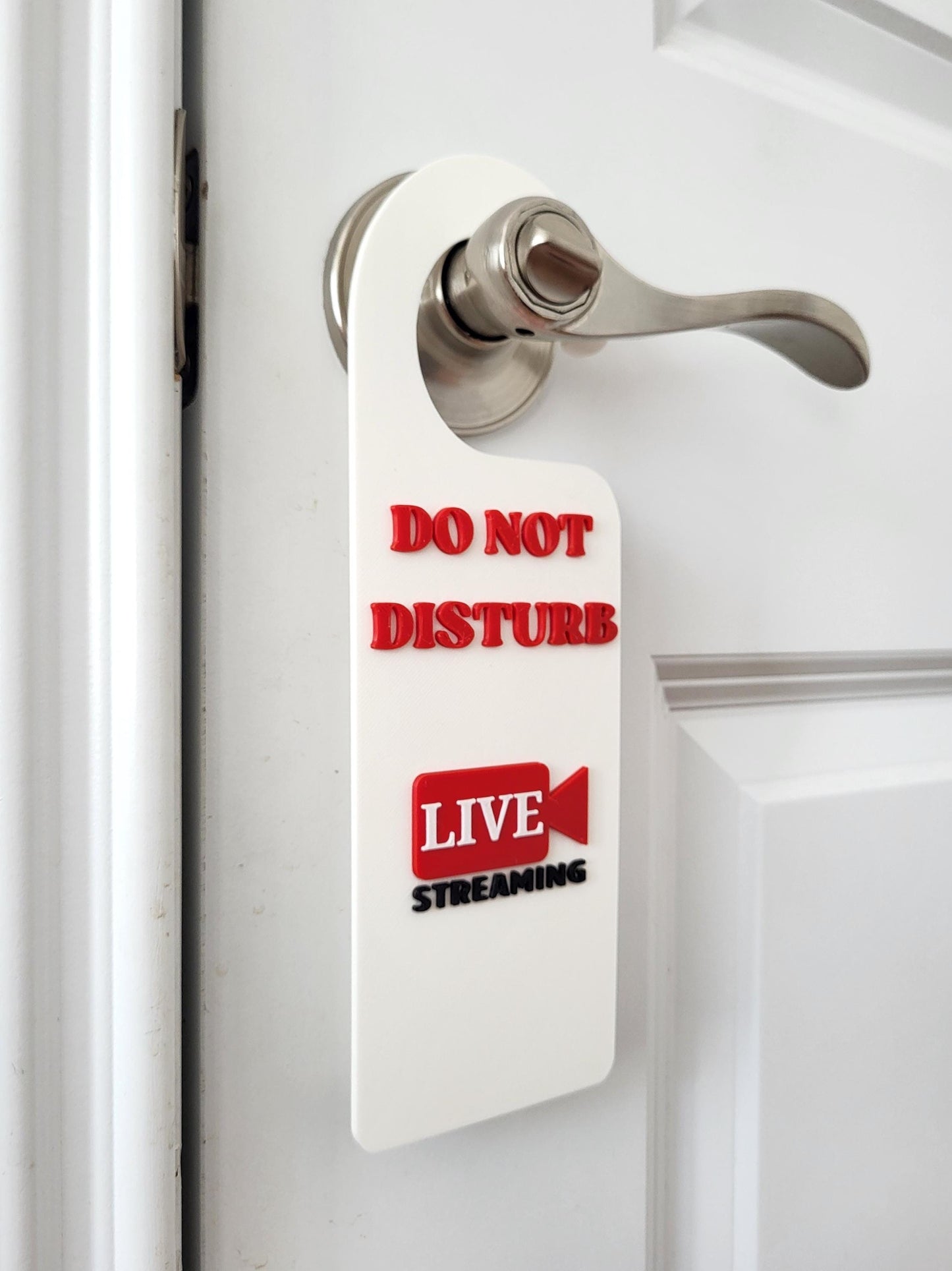 Do Not Disturb Door Hanger – Live Streaming in Progress, Door Handle Sign, Office Door Signs, Office & Home Workspace Sign, Home Office