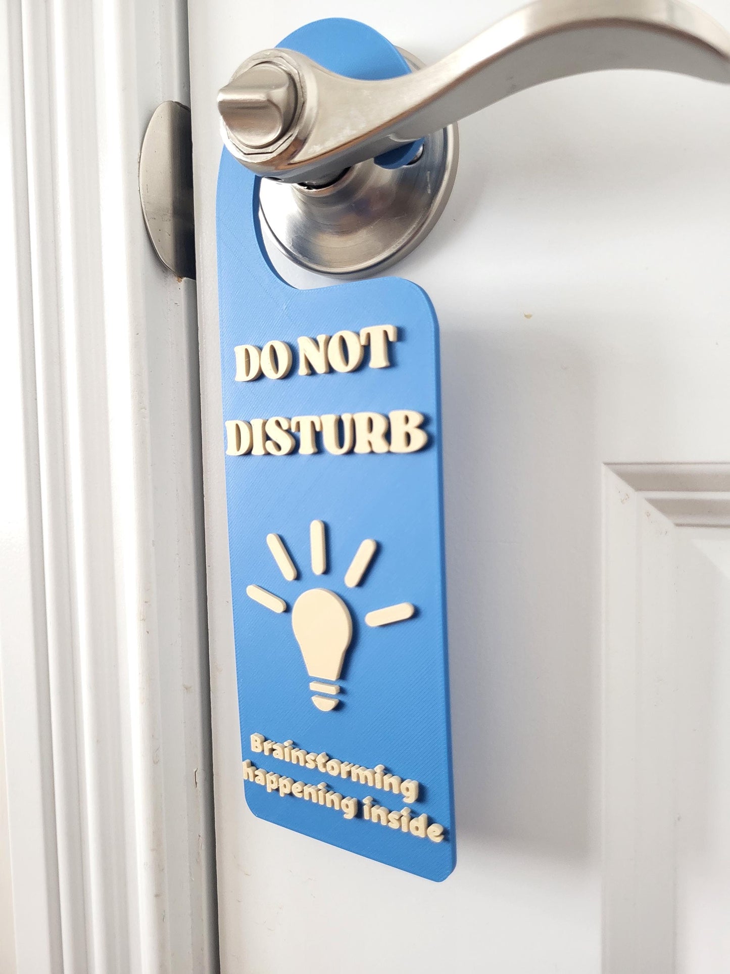Do Not Disturb Brainstorming Happening Inside Office Door Hanger, Sign, Door Handle Sign, Meeting in Progress Privacy Sign, Fun Office Decor