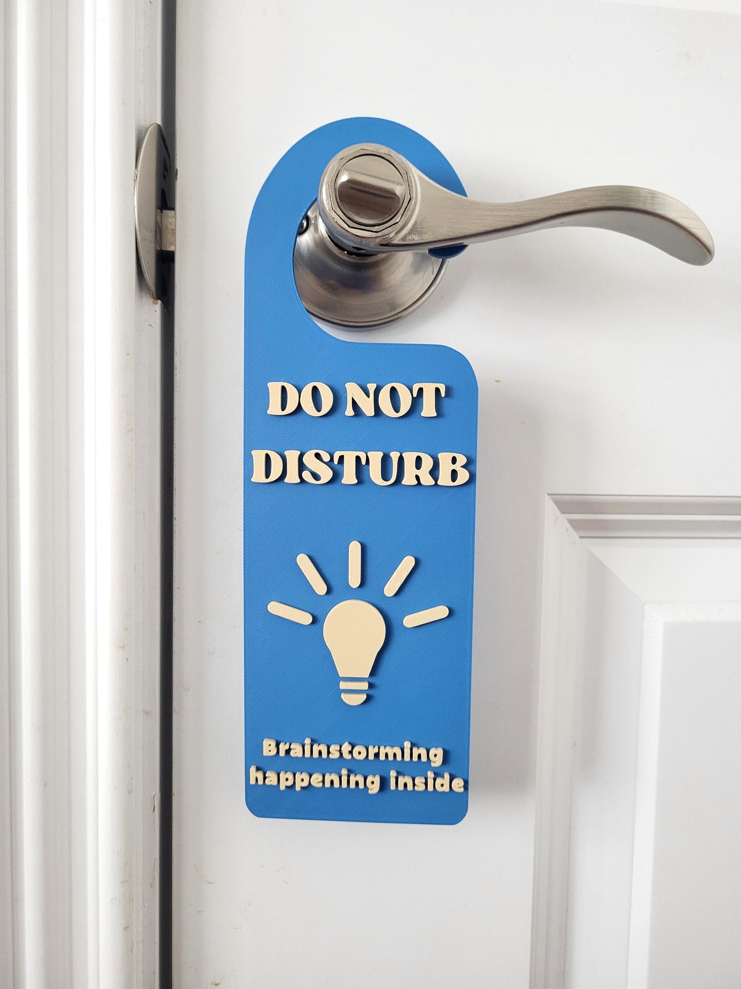 Do Not Disturb Brainstorming Happening Inside Office Door Hanger, Sign, Door Handle Sign, Meeting in Progress Privacy Sign, Fun Office Decor
